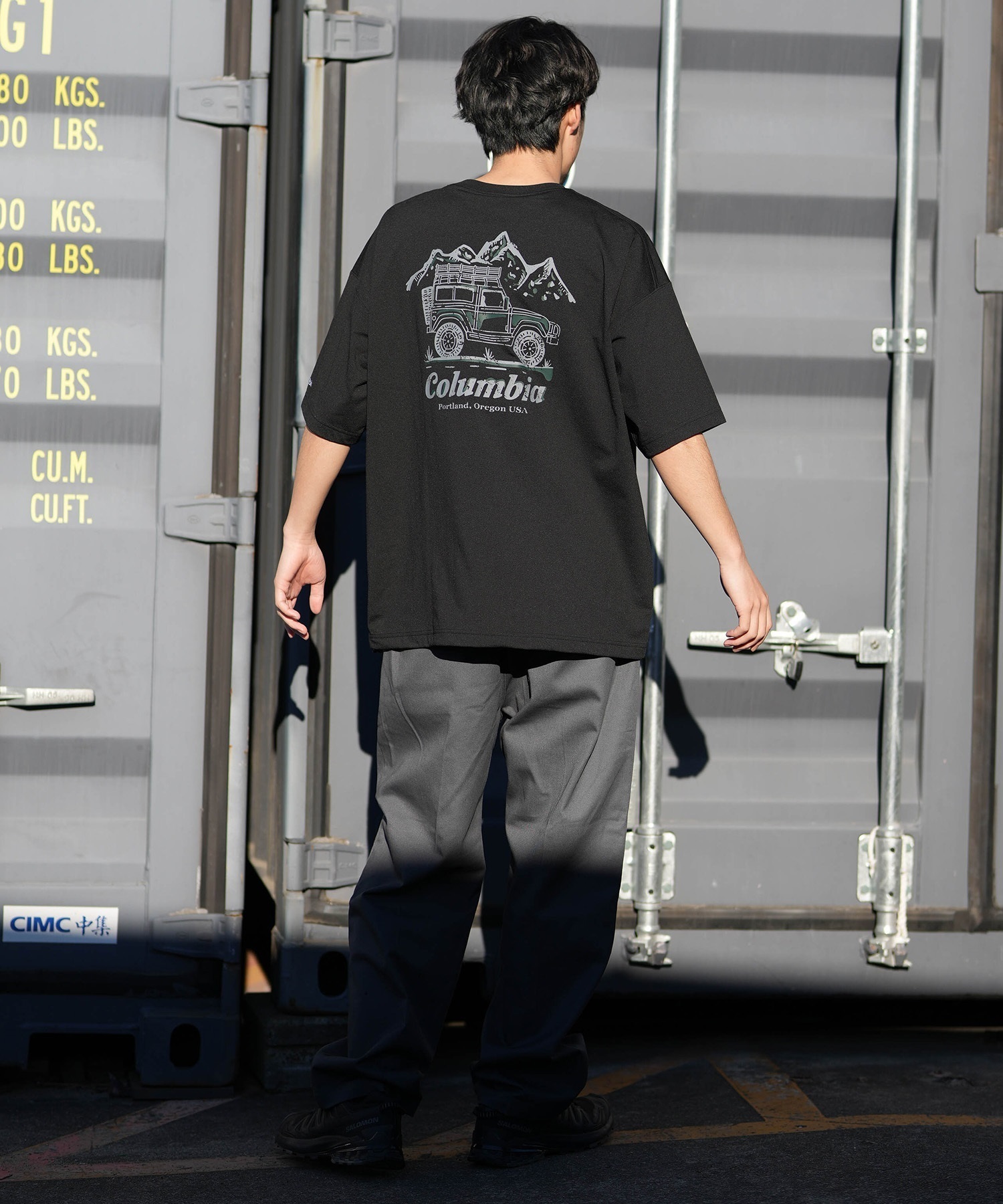 Columbia コロンビア 半袖 Tシャツ メンズ バックプリント 吸湿速乾 UVカット 水陸両用 PM0938 ムラサキスポーツ限定(039-S)