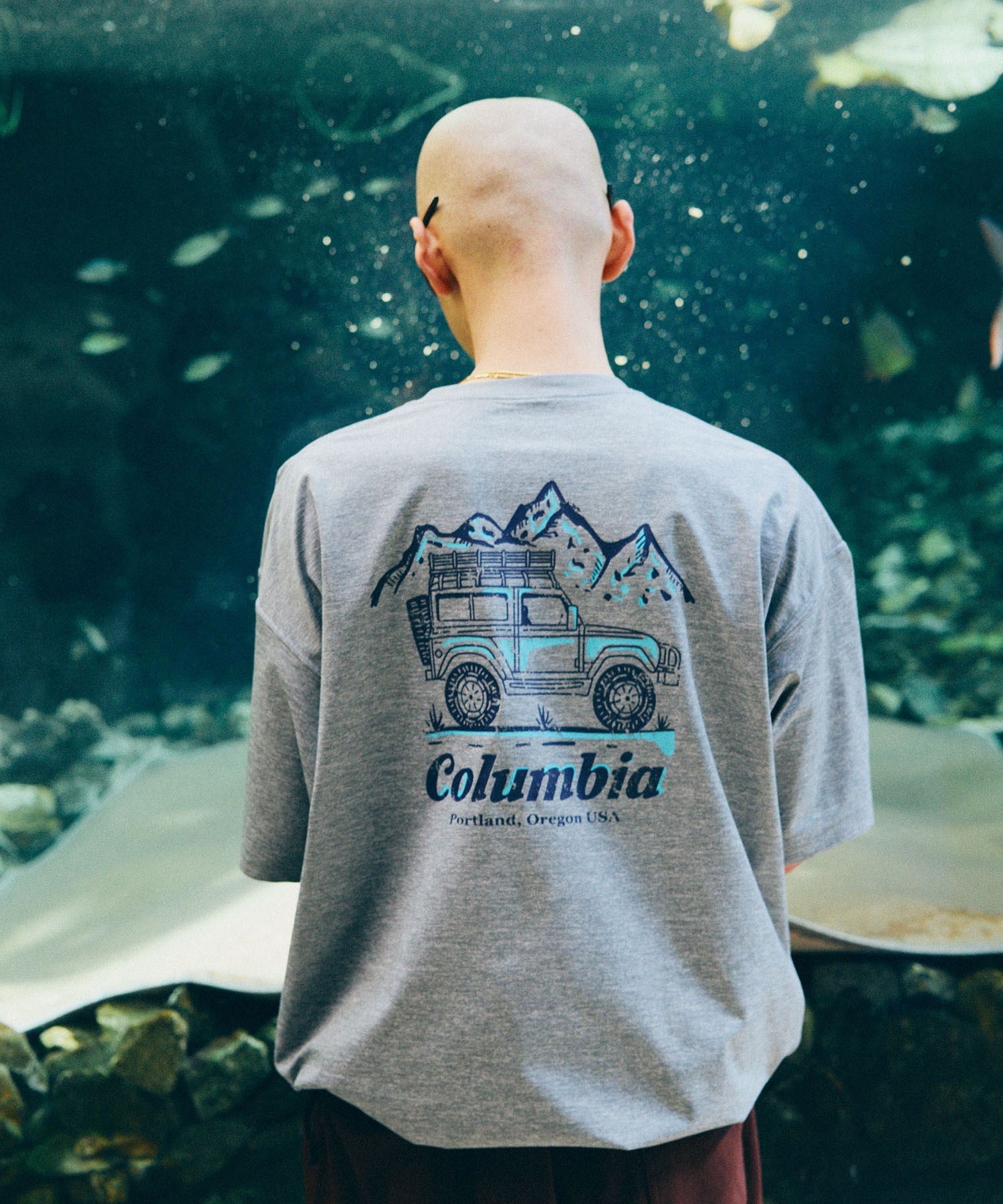 Columbia コロンビア 半袖 Tシャツ メンズ バックプリント 吸湿速乾 UVカット 水陸両用 PM0938 ムラサキスポーツ限定(039-S)