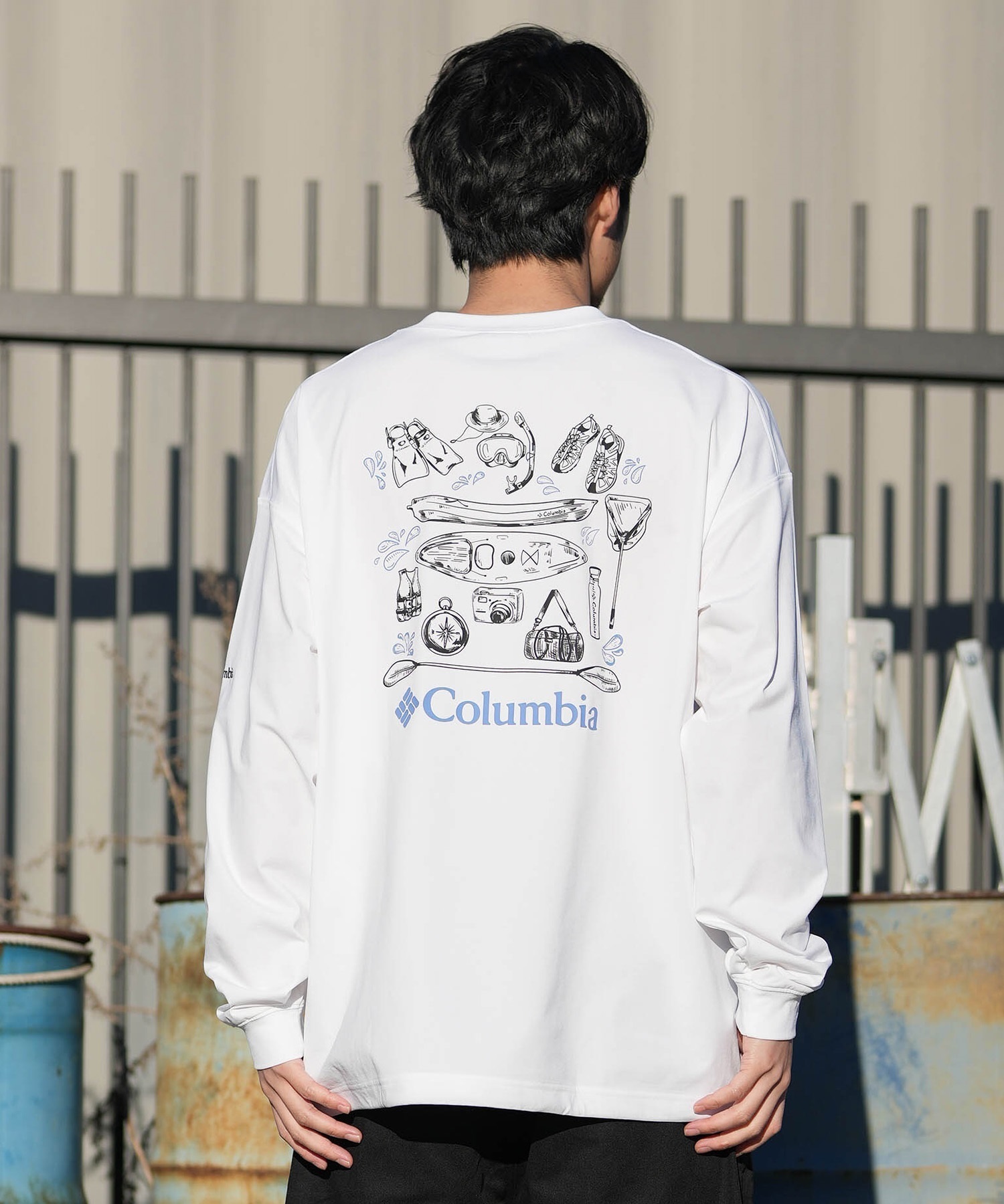Columbia コロンビア 長袖 Tシャツ ロンT メンズ バックプリント 吸湿