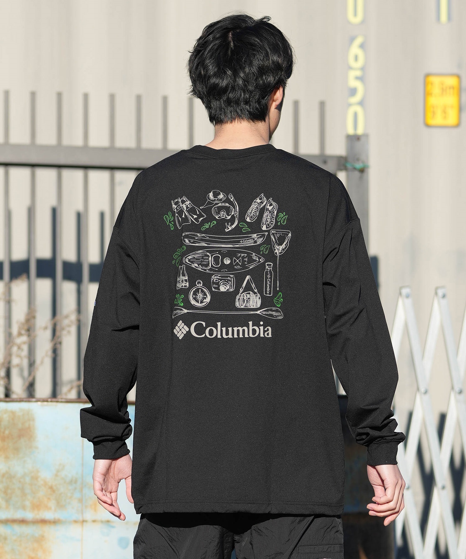 Columbia コロンビア 長袖 Tシャツ ロンT メンズ バックプリント 吸湿