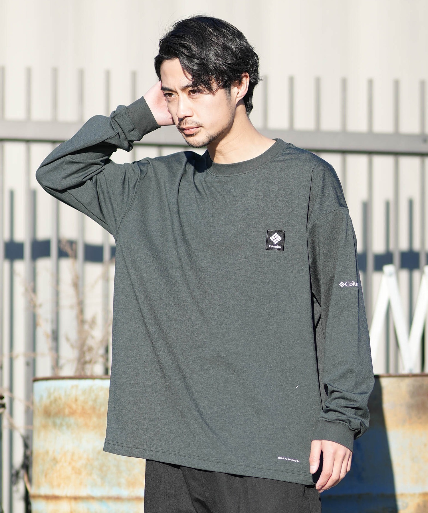 Columbia コロンビア 長袖 Tシャツ ロンT メンズ バックプリント 吸湿