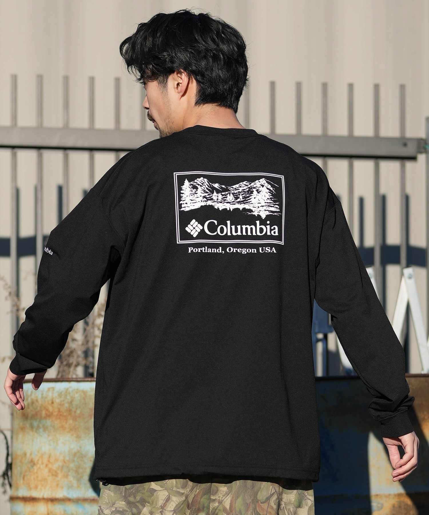 Columbia コロンビア 長袖 Tシャツ ロンT メンズ バックプリント 吸湿