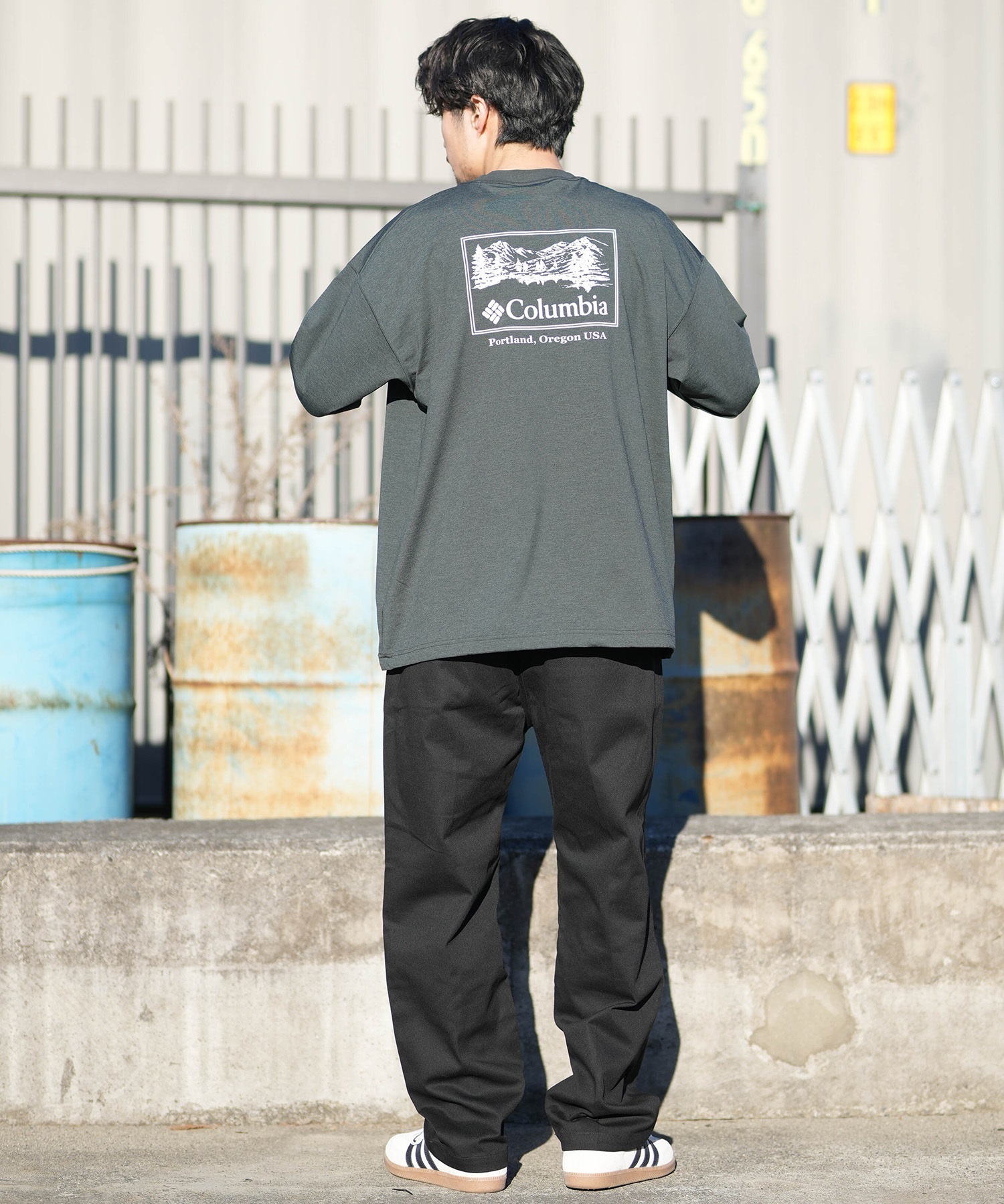 Columbia コロンビア 長袖 Tシャツ ロンT メンズ バックプリント 吸湿
