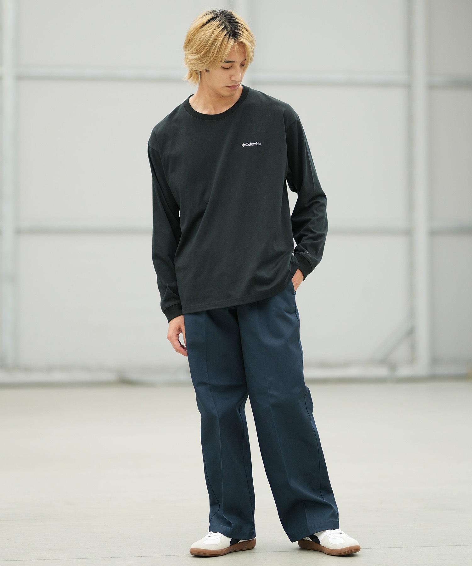 columbia コロンビア 長袖 Tシャツ ロンT メンズ バックプリント ロゴ