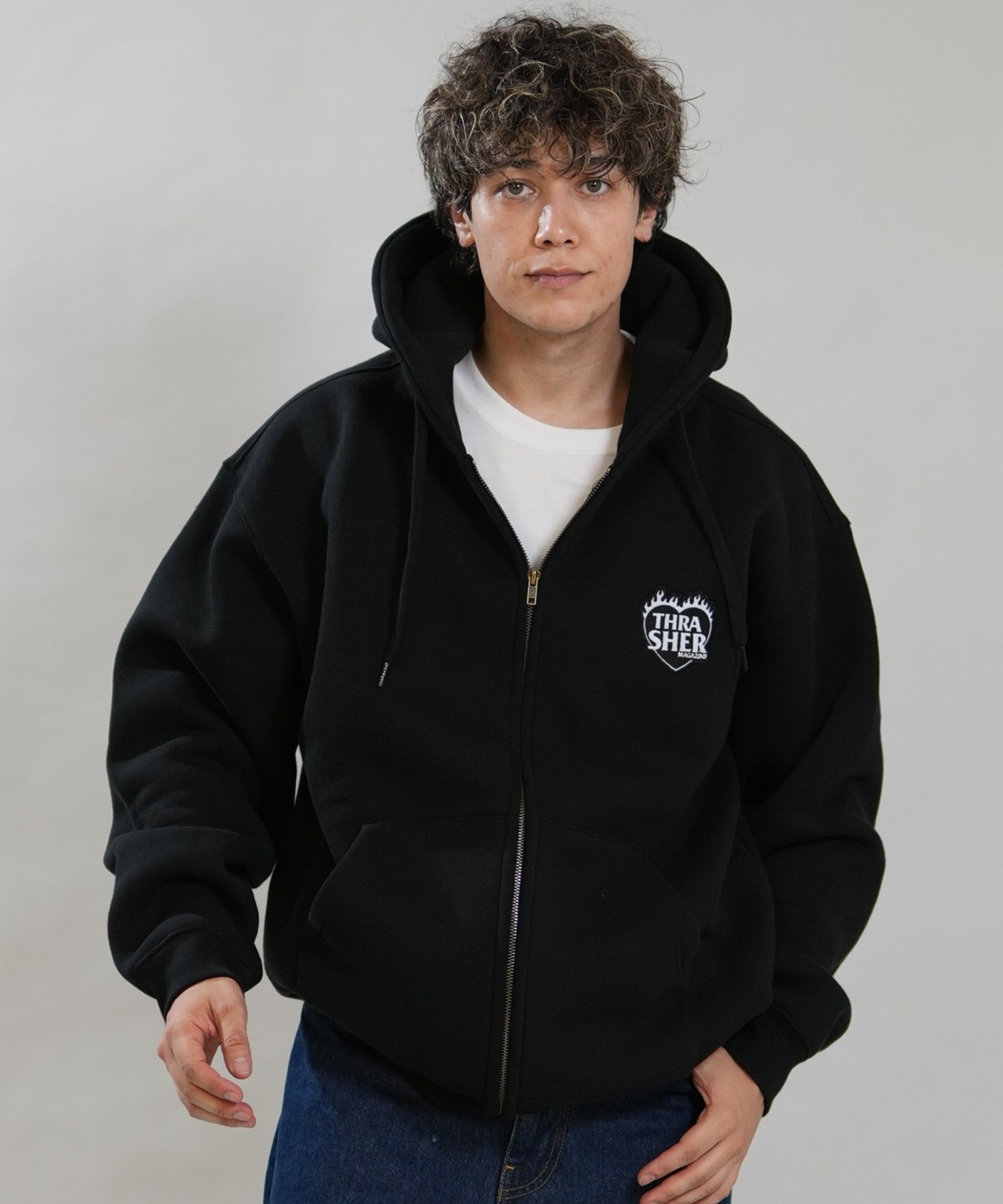 THRASHER スラッシャー ジップアップ パーカー フーディー メンズ 裏
