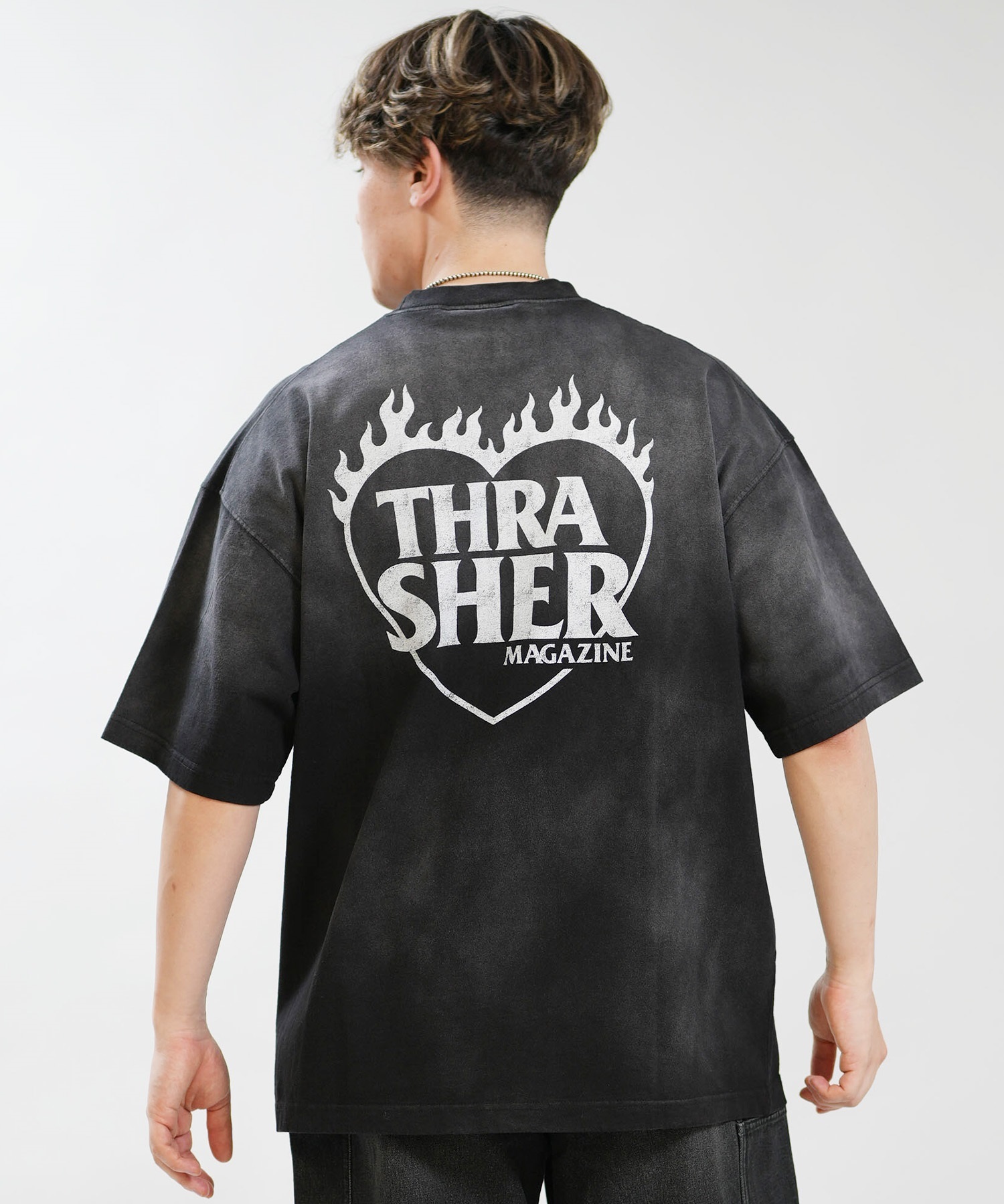 THRASHER スラッシャー 半袖 Tシャツ メンズ バックプリント 古着風