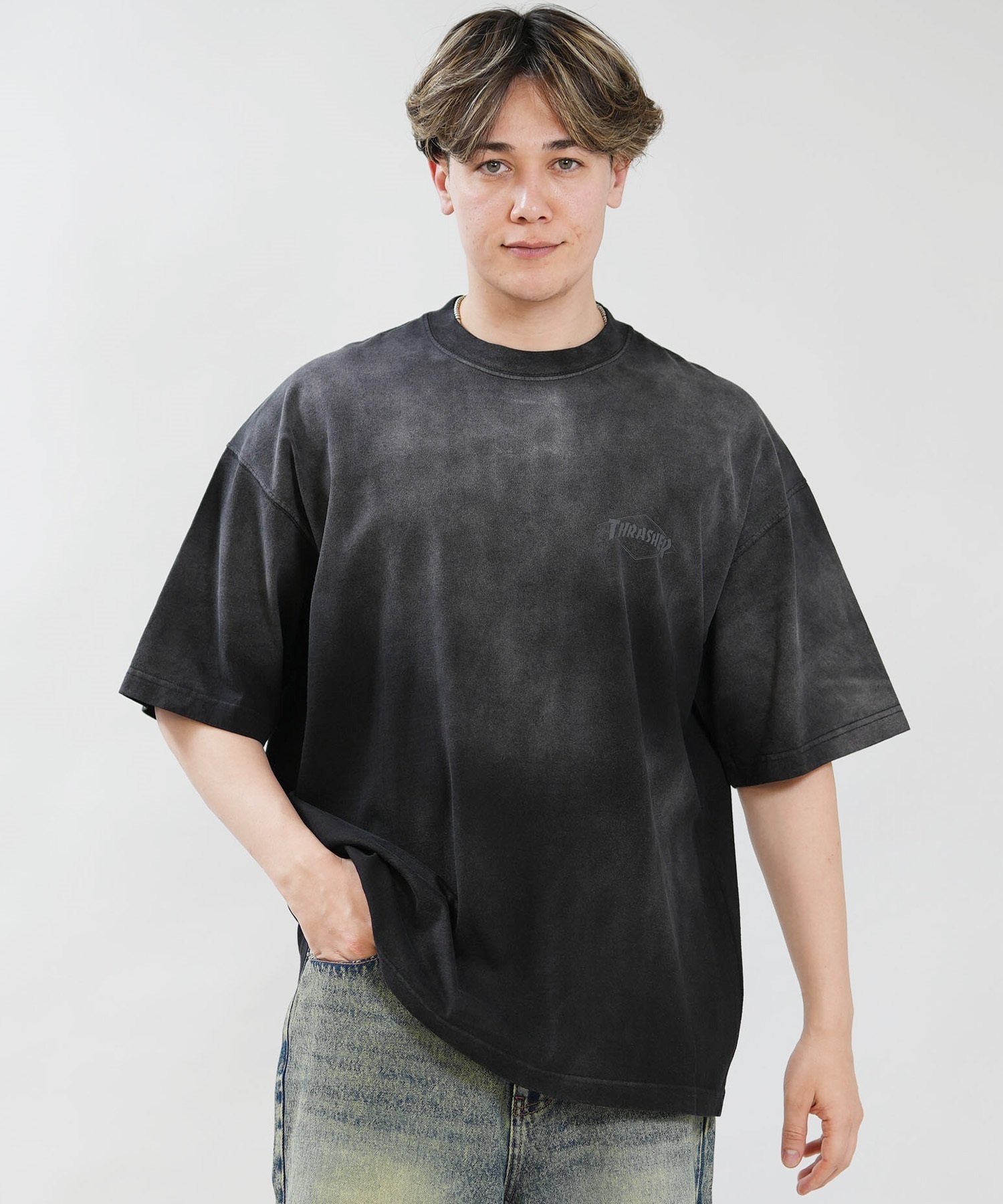 THRASHER スラッシャー 半袖 Tシャツ メンズ バックプリント 古着風