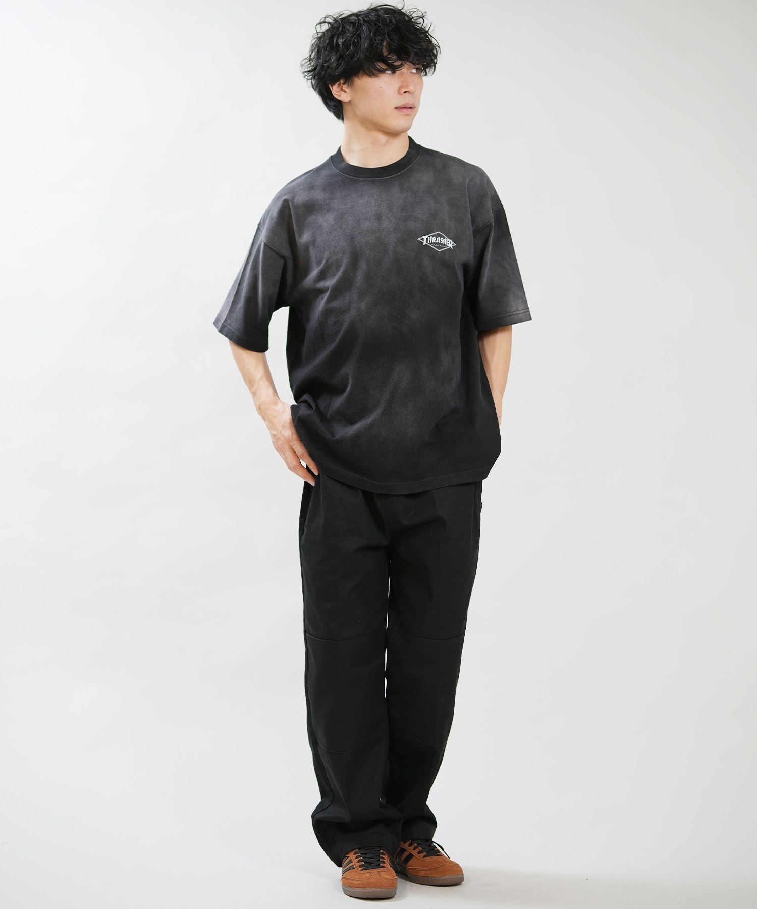 THRASHER スラッシャー 半袖 Tシャツ メンズ バックプリント 古着風