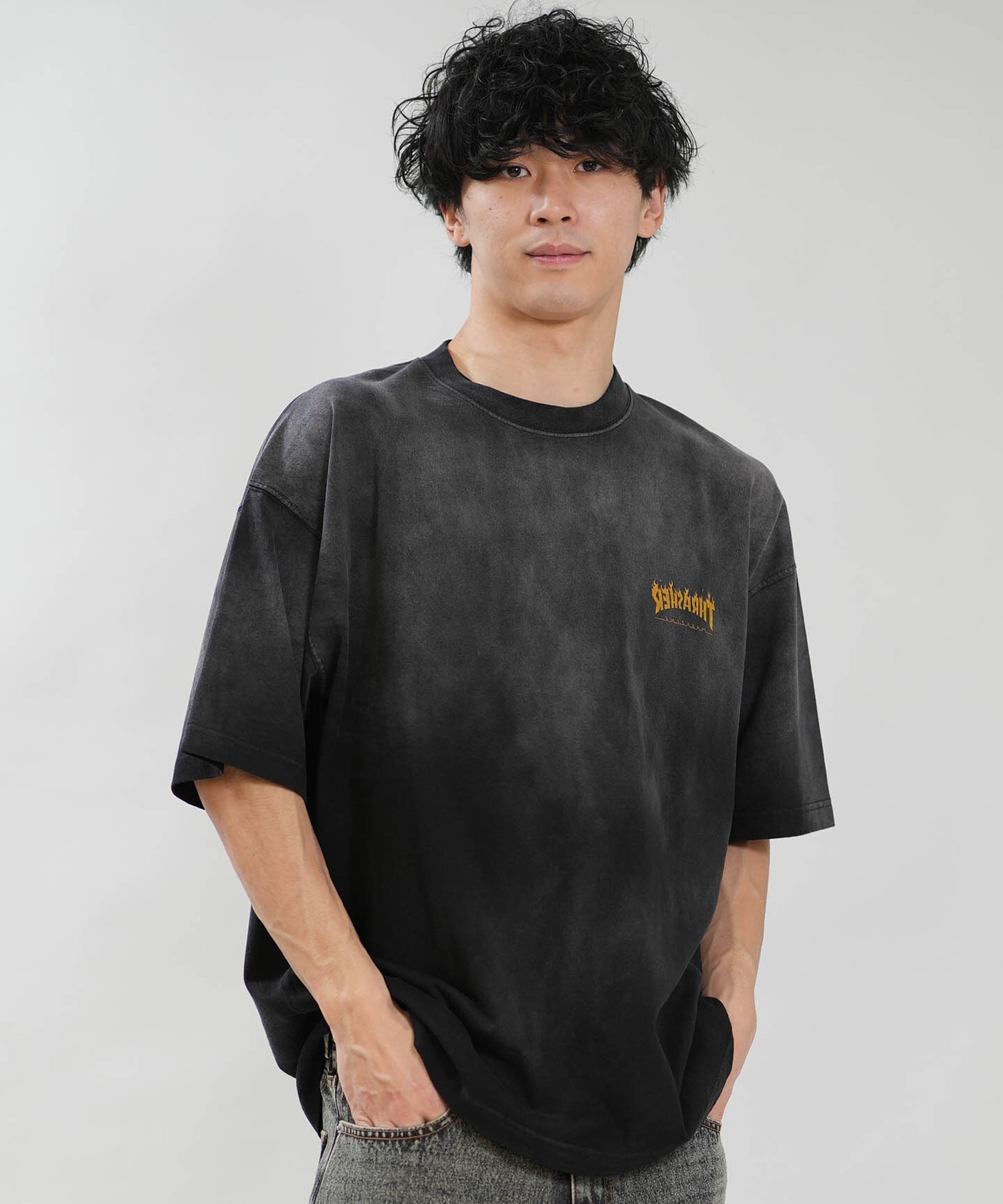 THRASHER スラッシャー 半袖 Tシャツ メンズ バックプリント 古着風