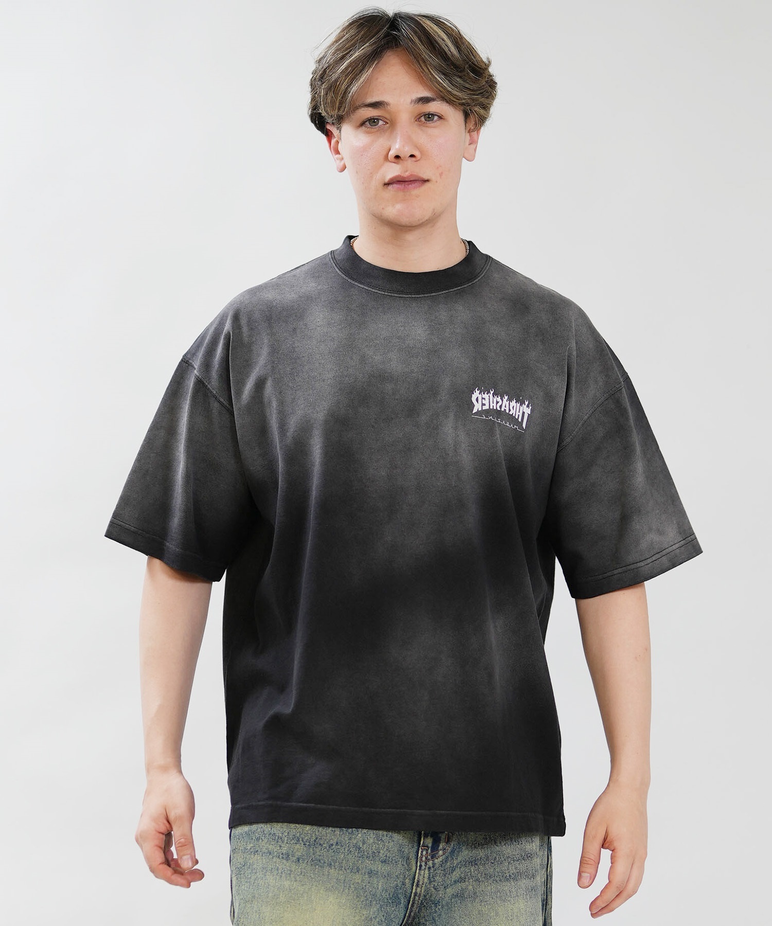 THRASHER スラッシャー 半袖 Tシャツ メンズ バックプリント 古着風