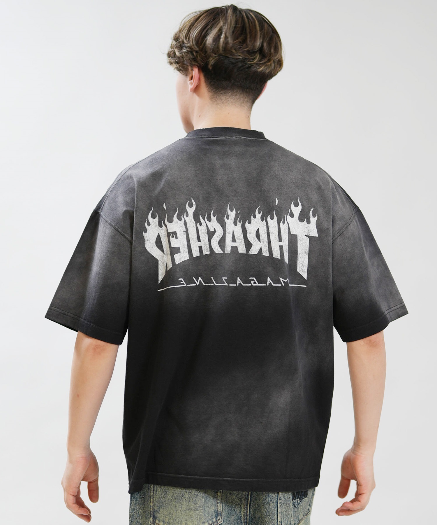 THRASHER スラッシャー 半袖 Tシャツ メンズ バックプリント 古着風