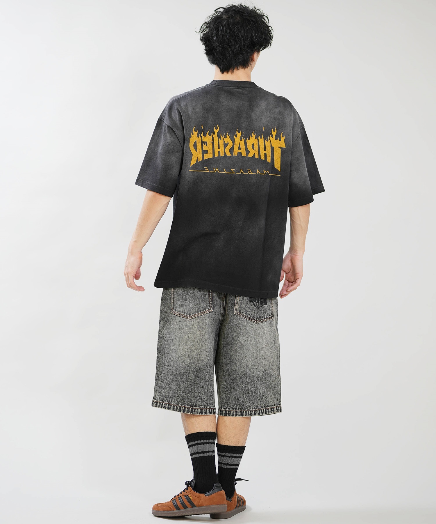 THRASHER スラッシャー 半袖 Tシャツ メンズ バックプリント 古着風