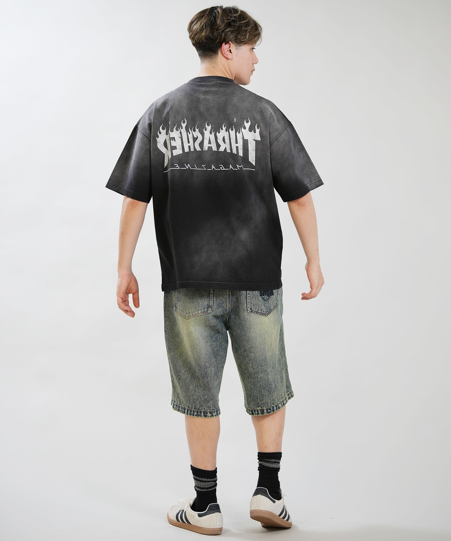 THRASHER スラッシャー 半袖 Tシャツ メンズ バックプリント 古着風