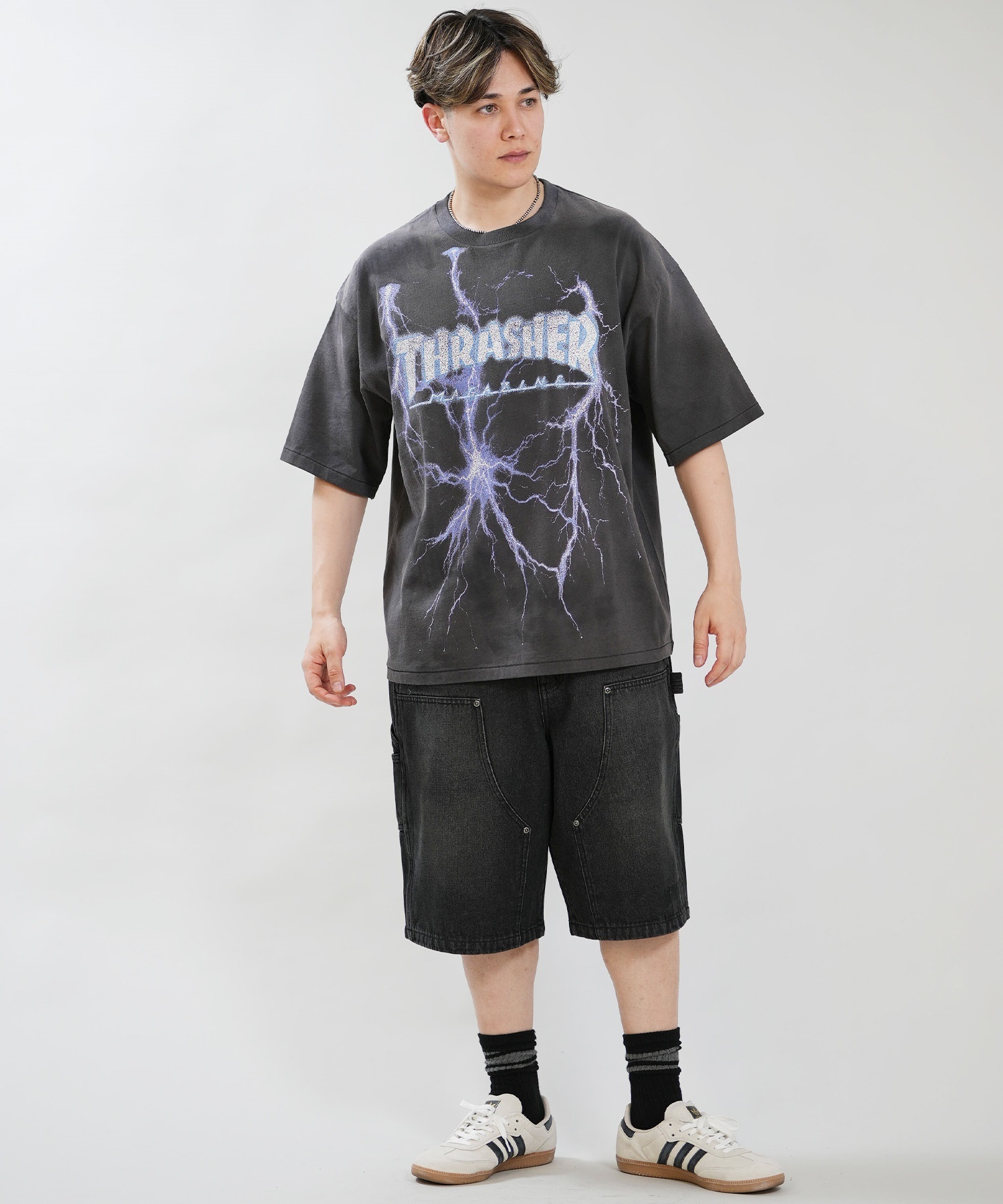 THRASHER スラッシャー 半袖 Tシャツ メンズ 古着風 ヴィンテージ加工