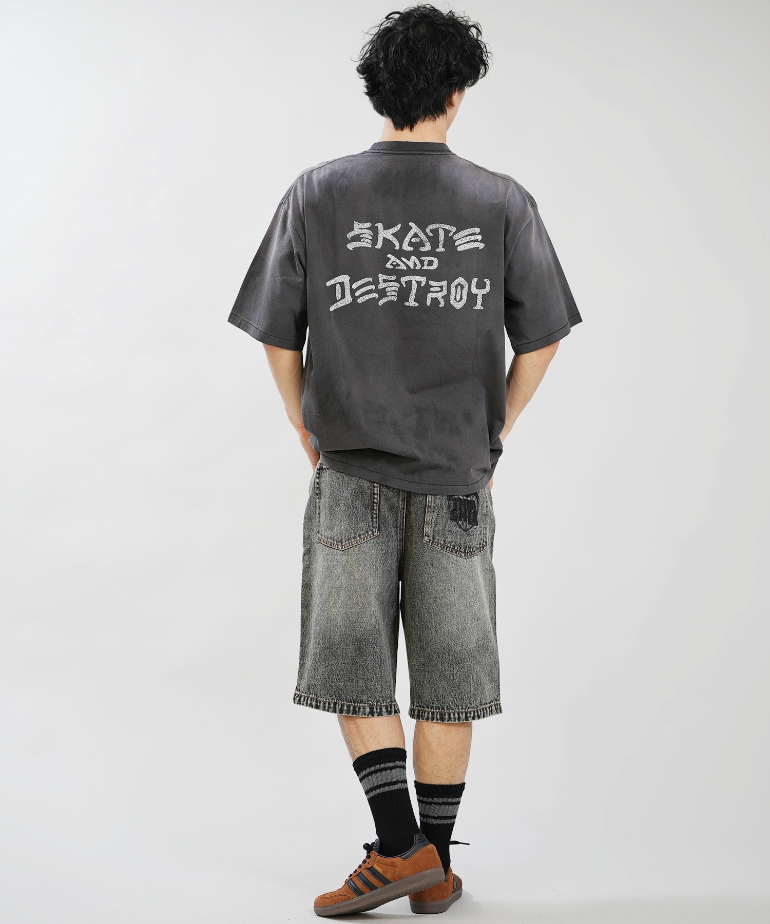 THRASHER スラッシャー 半袖 Tシャツ メンズ 古着風 ヴィンテージ加工
