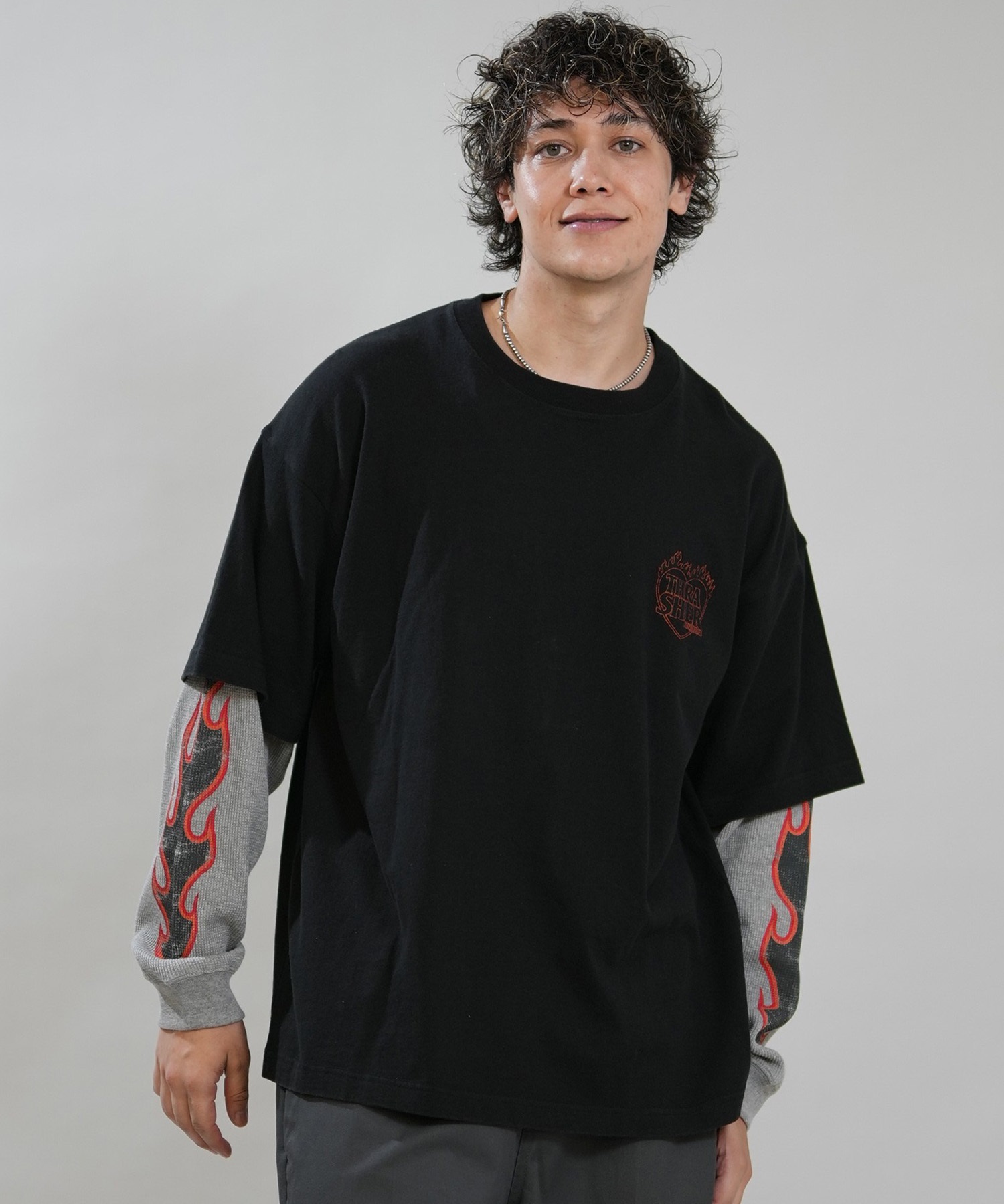 THRASHER スラッシャー 長袖 Tシャツ ロンT メンズ フェイクレイヤード