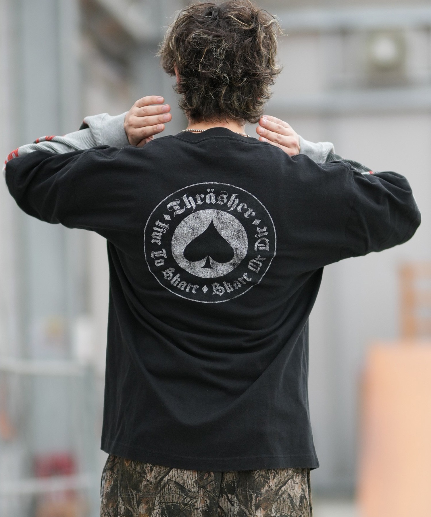 THRASHER スラッシャー 長袖 Tシャツ ロンT メンズ フェイクレイヤード