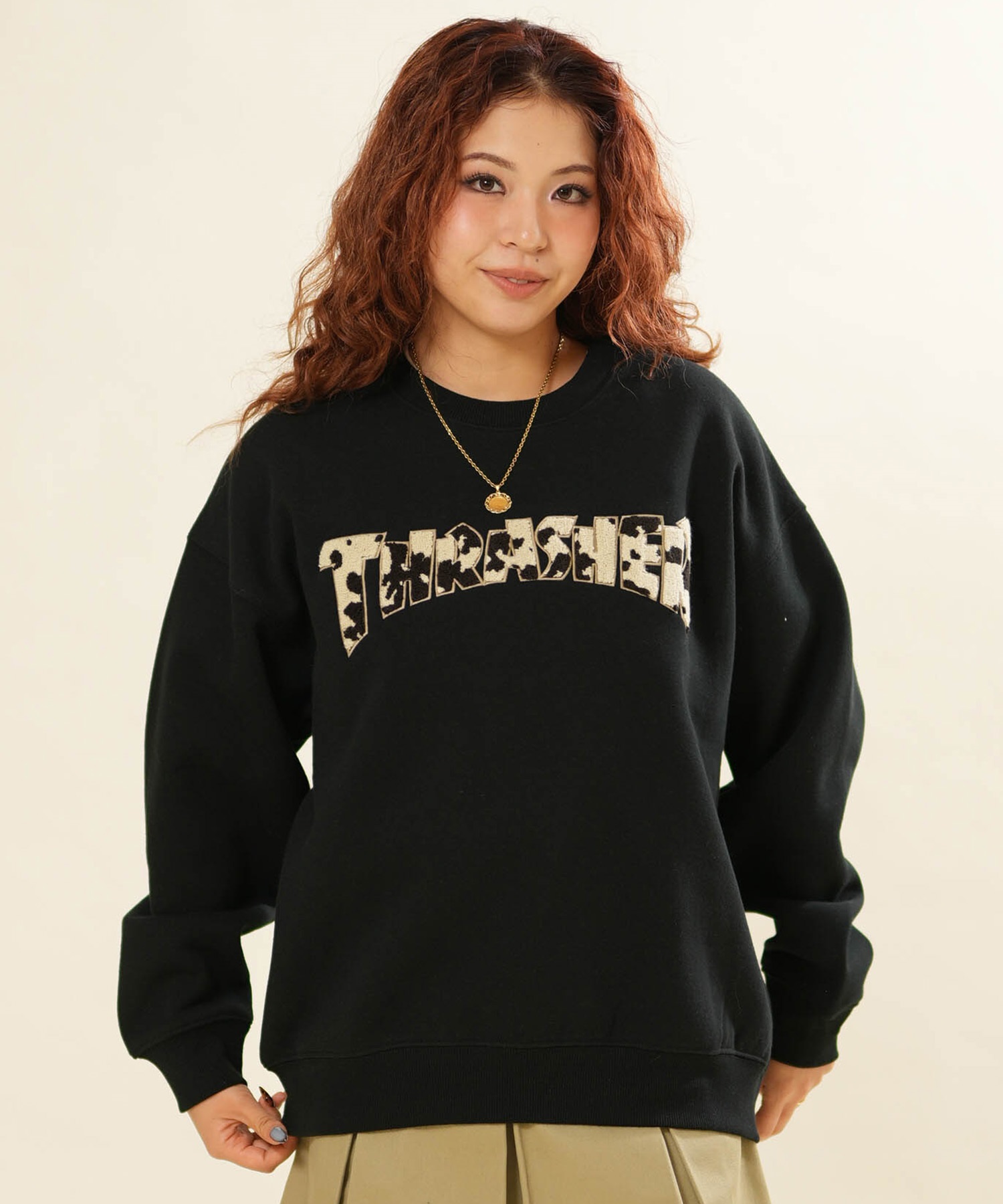 THRASHER スラッシャー トレーナー スウェット レディース ロゴ ヒョウ