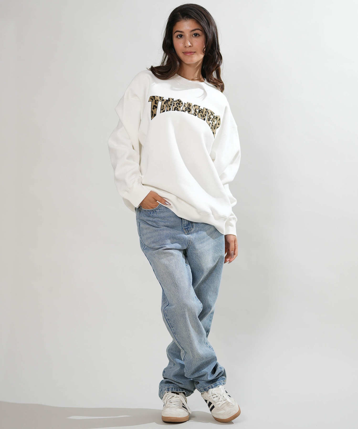 THRASHER スラッシャー トレーナー スウェット レディース ロゴ ヒョウ