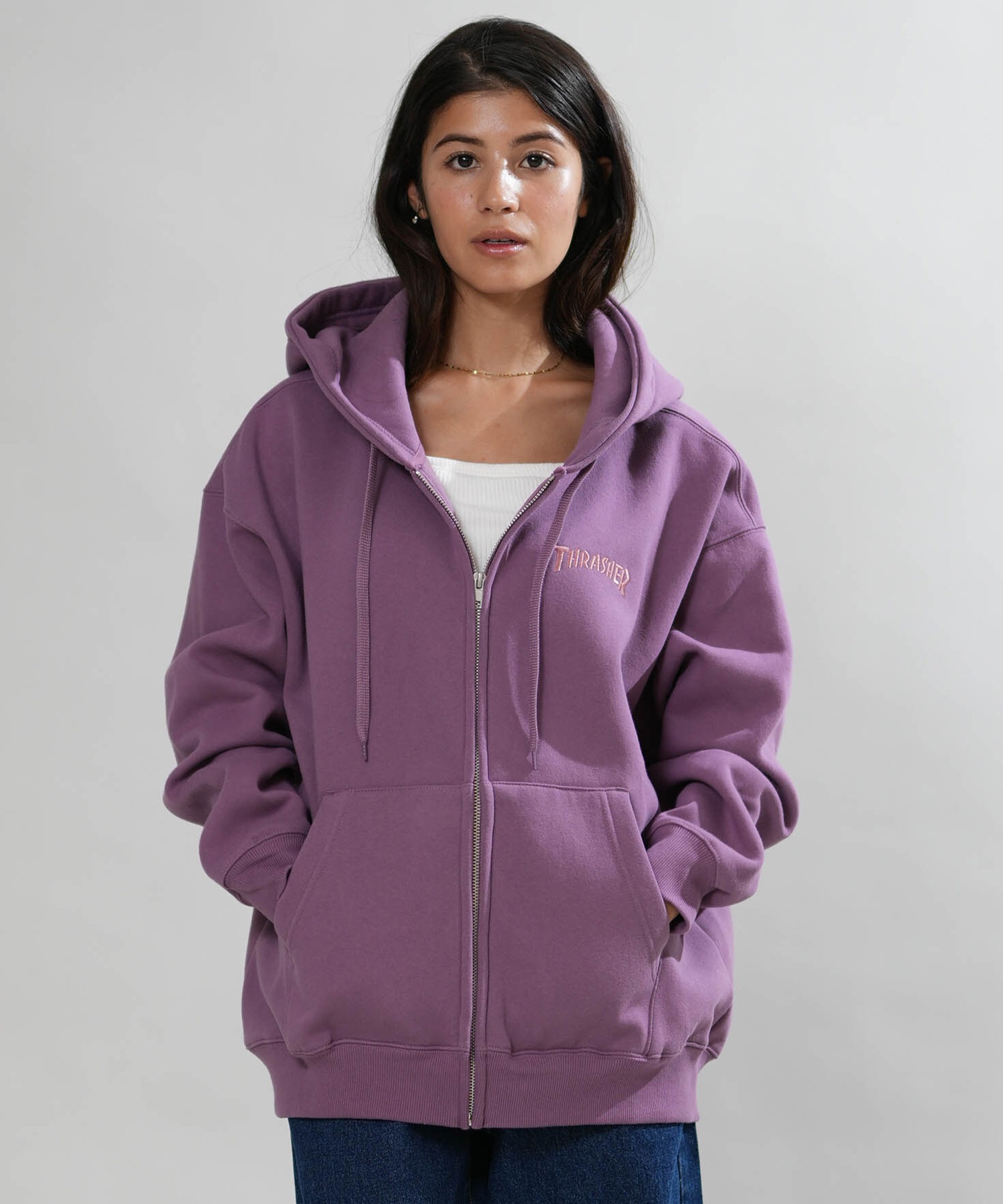 THRASHER スラッシャー ジップアップ パーカー フーディー レディース