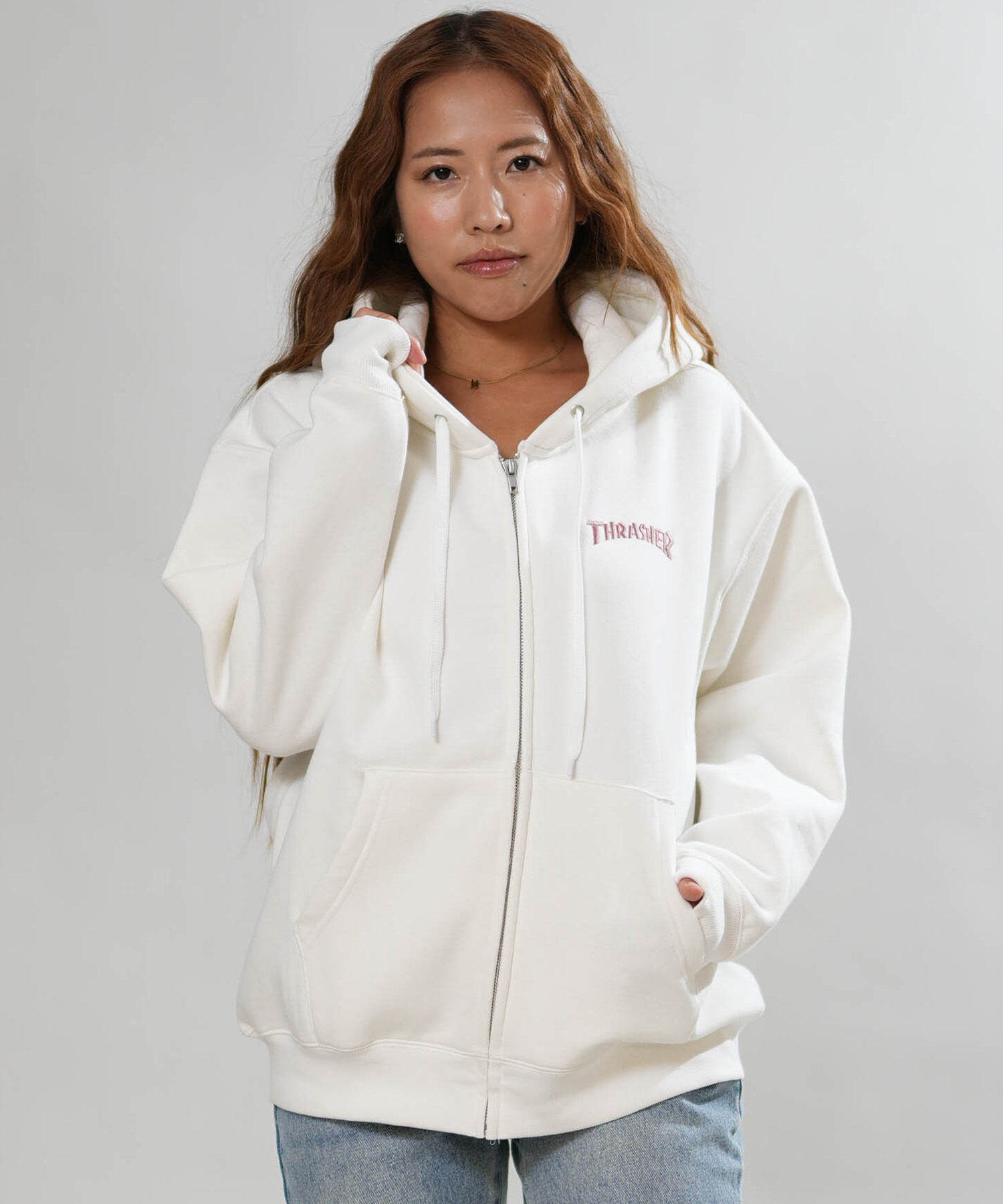 THRASHER スラッシャー ジップアップ パーカー フーディー レディース