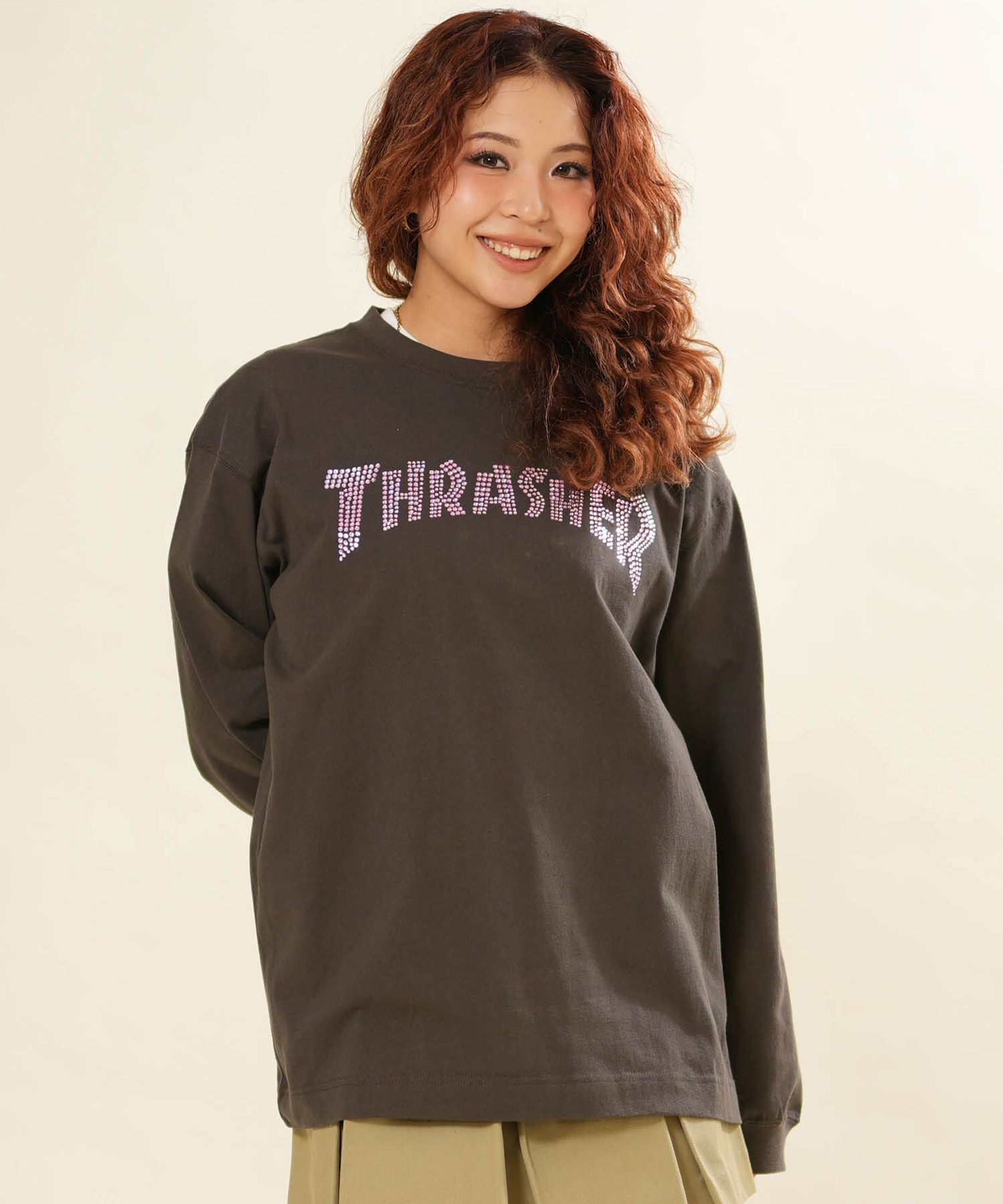 WEST ロンT Tシャツセット THRASHER スラッシャー 長袖 Tシャツ ロンT レディース ラインストーン