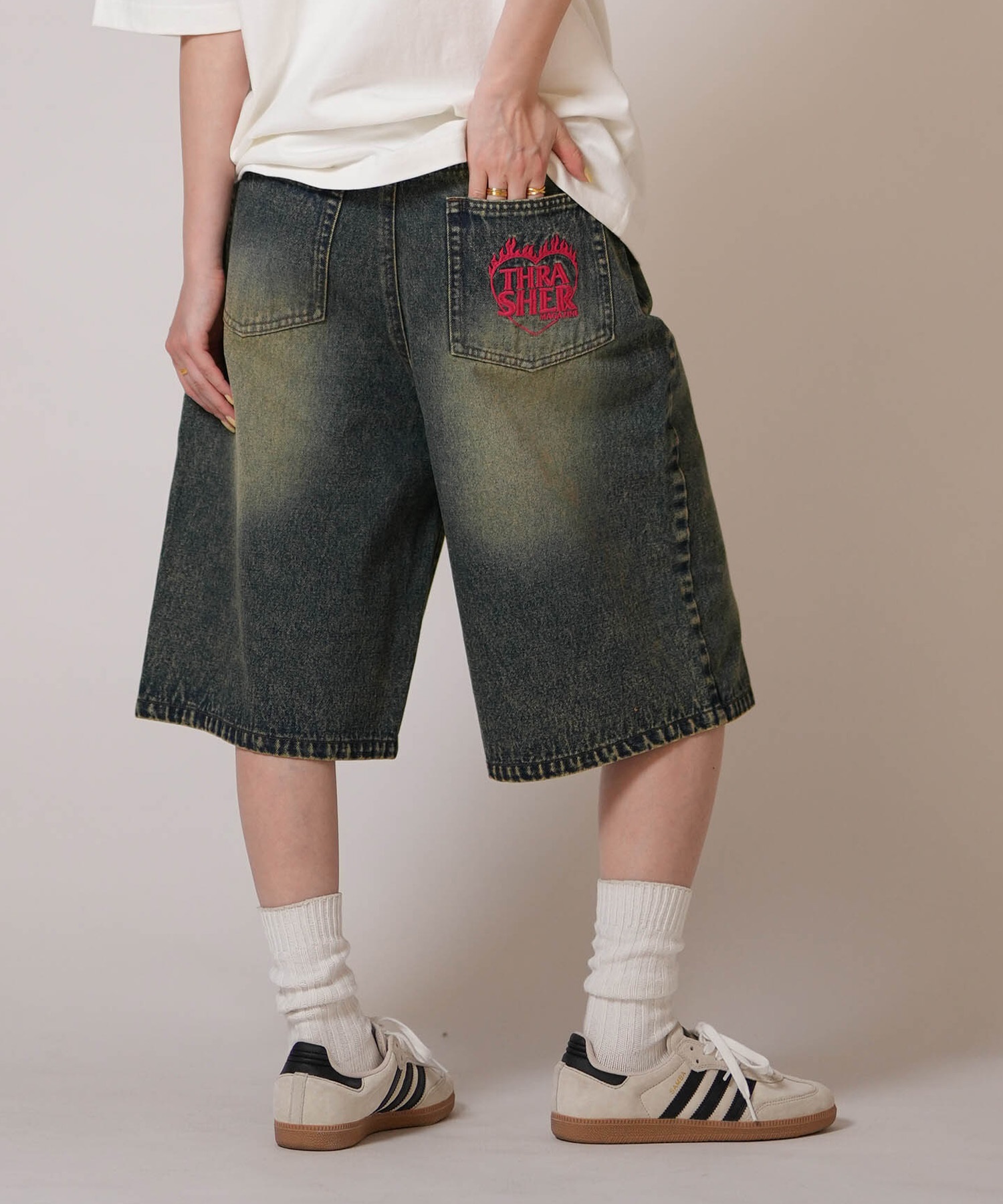 THRASHER スラッシャー ハーフパンツ レディース デニム Gパン