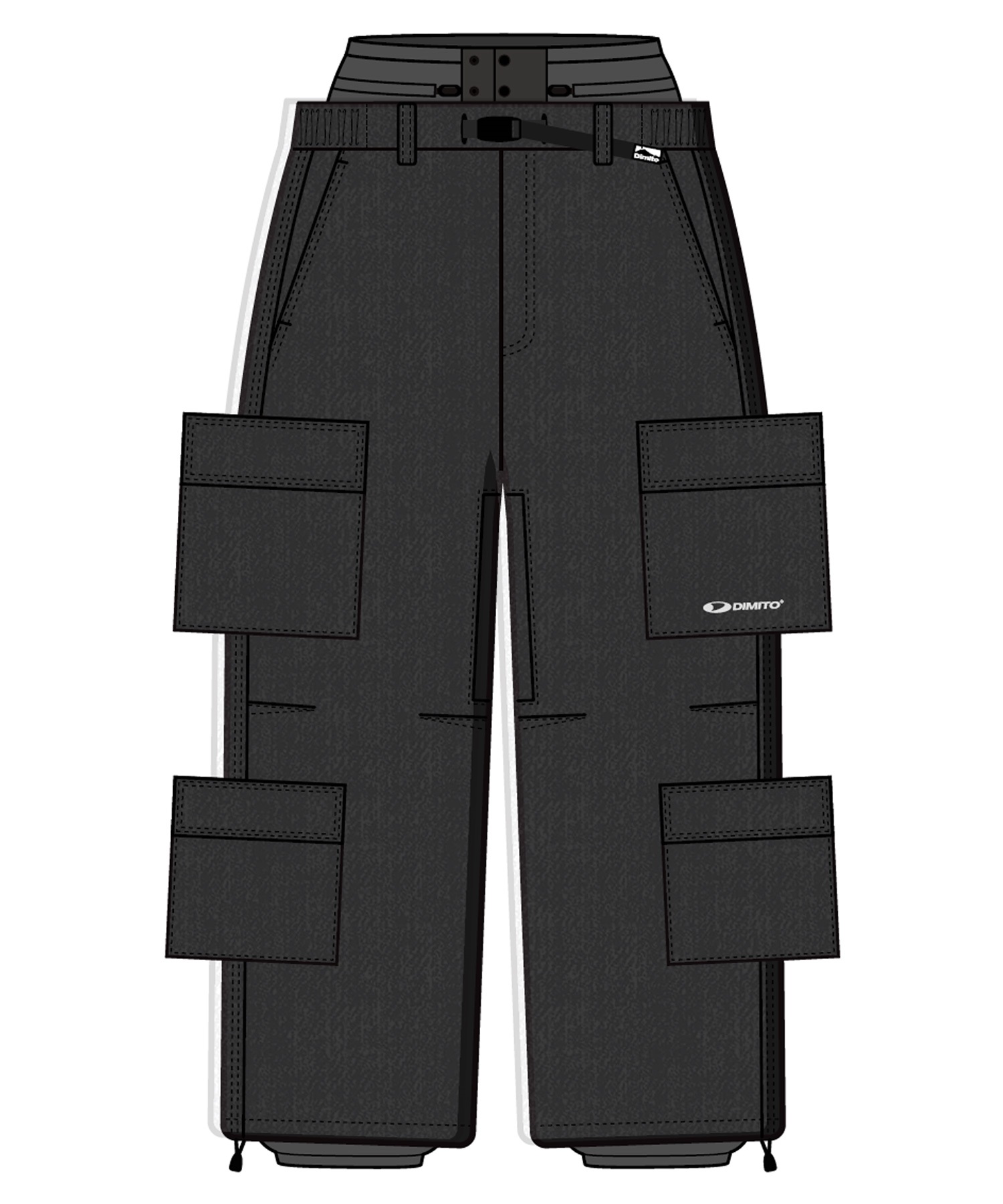 スノーボード Dimito LINE CARGO PANTS CHARCOAL DIMITO ディミト デニムマルチカーゴパンツ DENIM MULTI CARGO PANTS