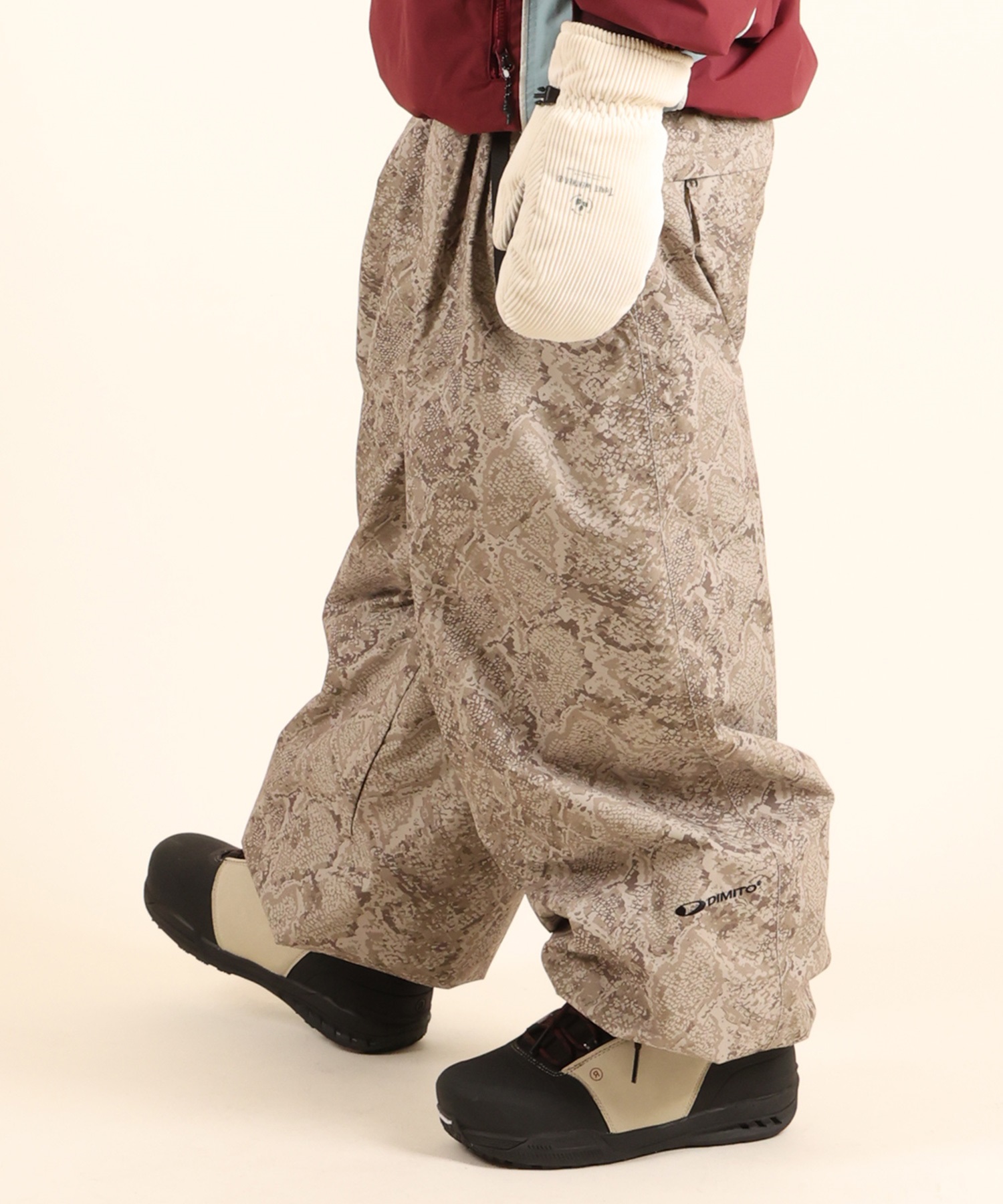 dimito ディミト　スノーウェア　パンツ　セット　NEO IVORY DIMITO ディミト バンデッドワイドパンツ BANDED WIDE PANTS