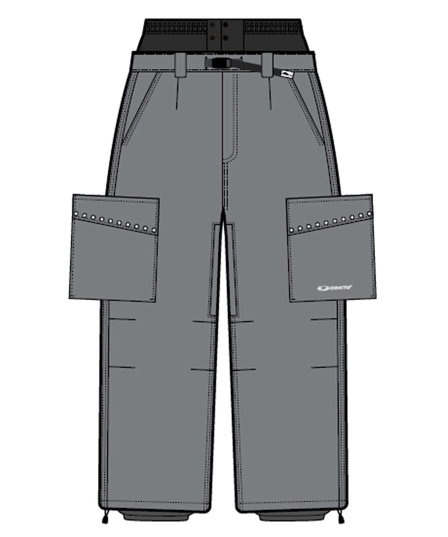 Dimito スノーボードパンツ グレー DIMITO ディミト スタッドパンツ STUD 2L PANTS スノーボード ウェア