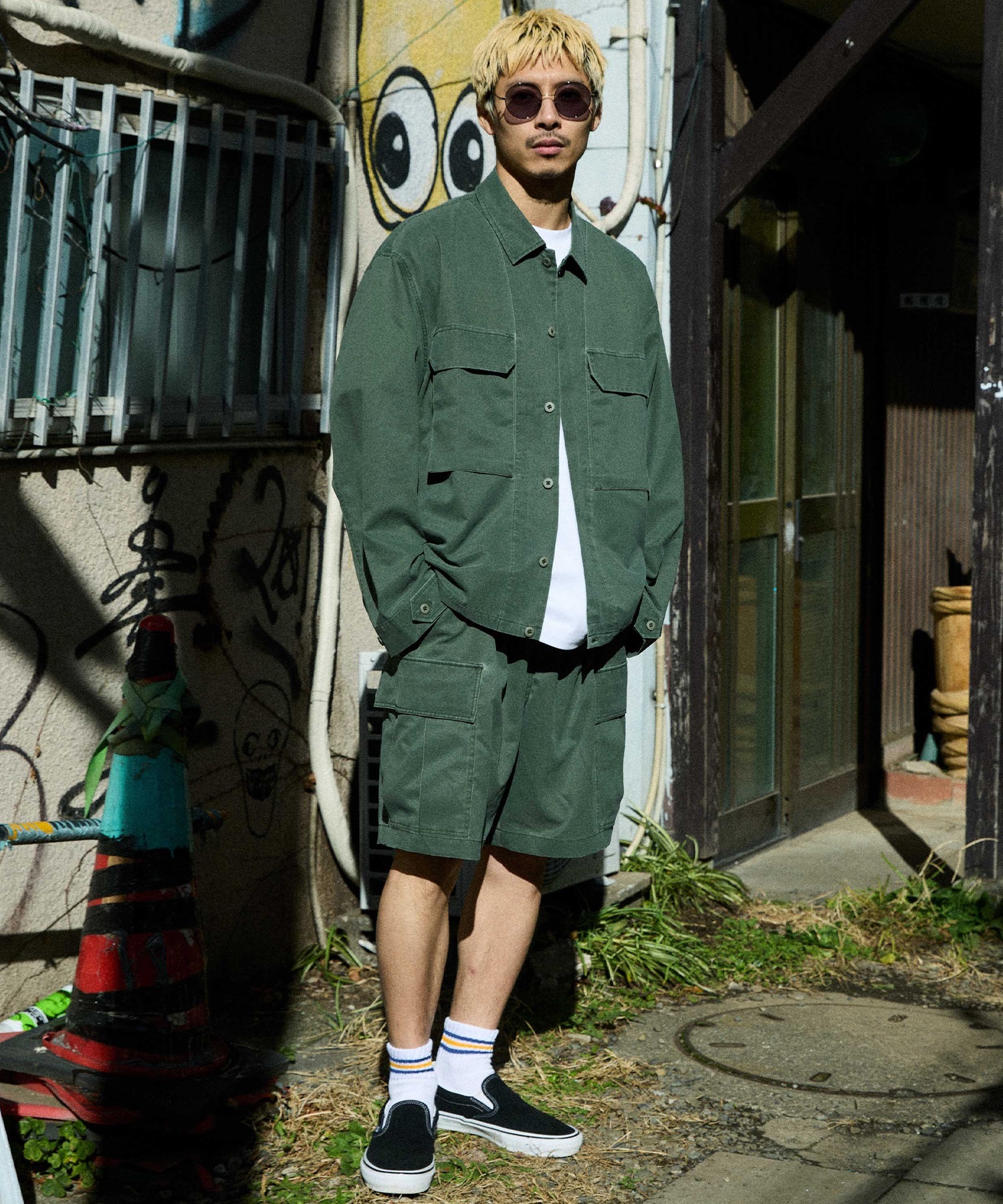 DEAR LAUREL ディアローレル ジャケット メンズ DOT DOBBY WORK JACKET DL26S-0102(BLK-M)