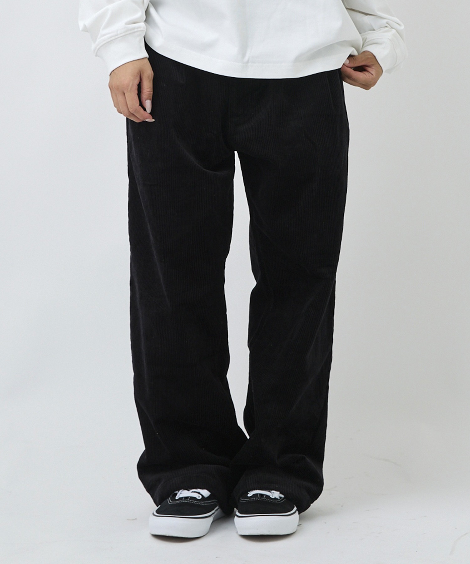 DEAR LAUREL ディアローレル ロングパンツ メンズ ワイドパンツ コーデュロイ テーパード 2タック DL26F-3105(BLK-M)