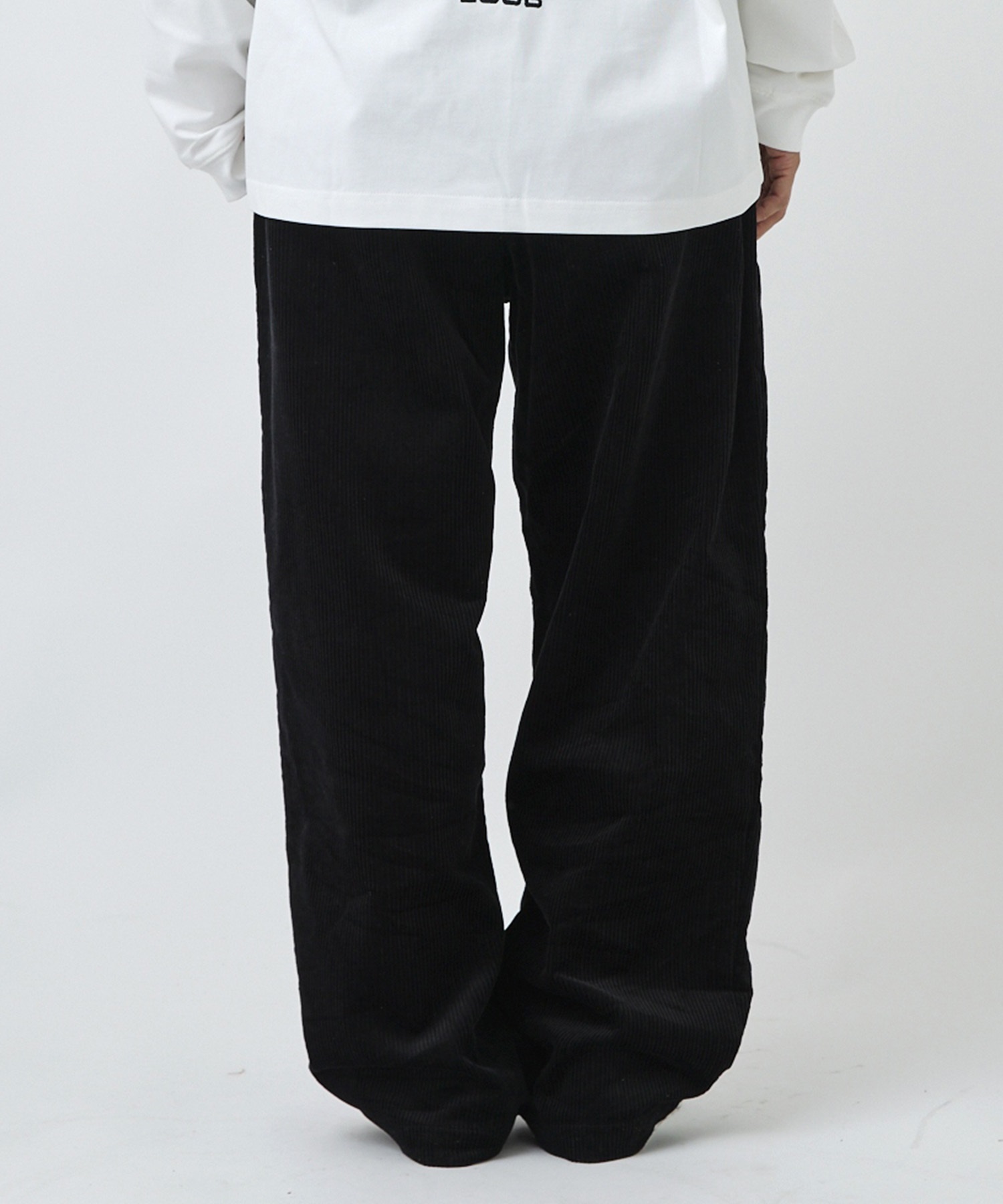 DEAR LAUREL ディアローレル ロングパンツ メンズ ワイドパンツ コーデュロイ テーパード 2タック DL26F-3105(BLK-M)