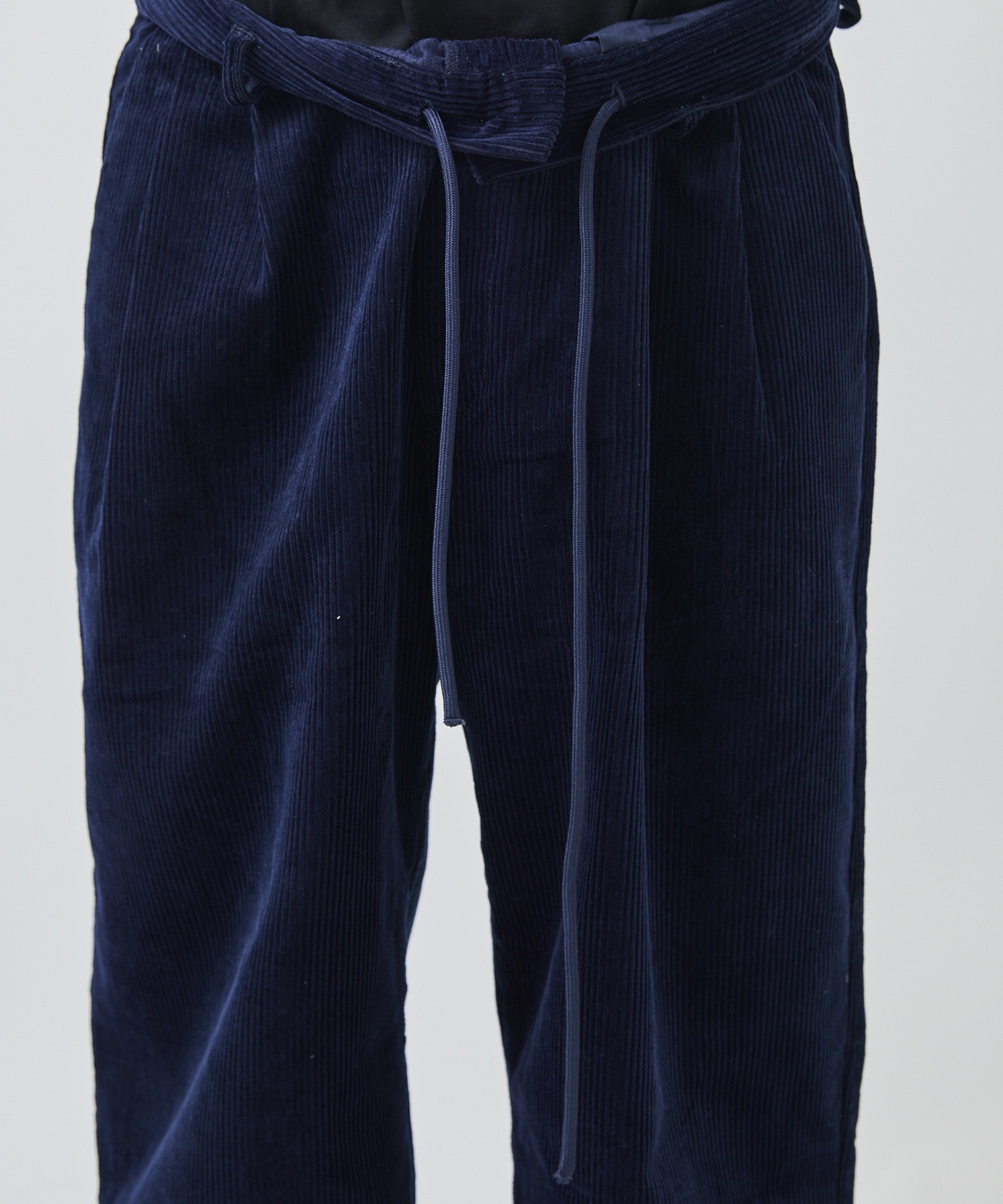DEAR LAUREL ディアローレル ロングパンツ メンズ ワイドパンツ コーデュロイ テーパード 2タック DL26F-3105(BLK-M)