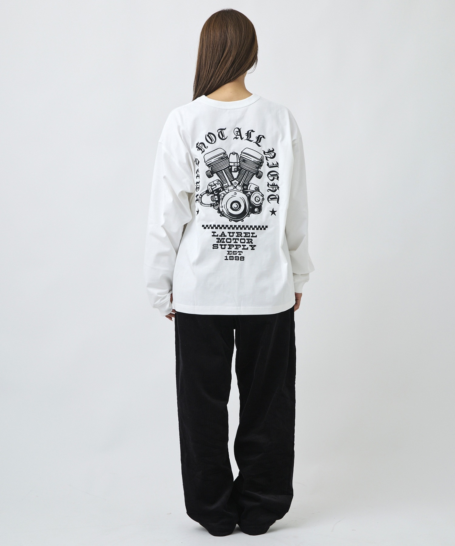 DEAR LAUREL ディアローレル ロングパンツ メンズ ワイドパンツ コーデュロイ テーパード 2タック DL26F-3105(BLK-M)