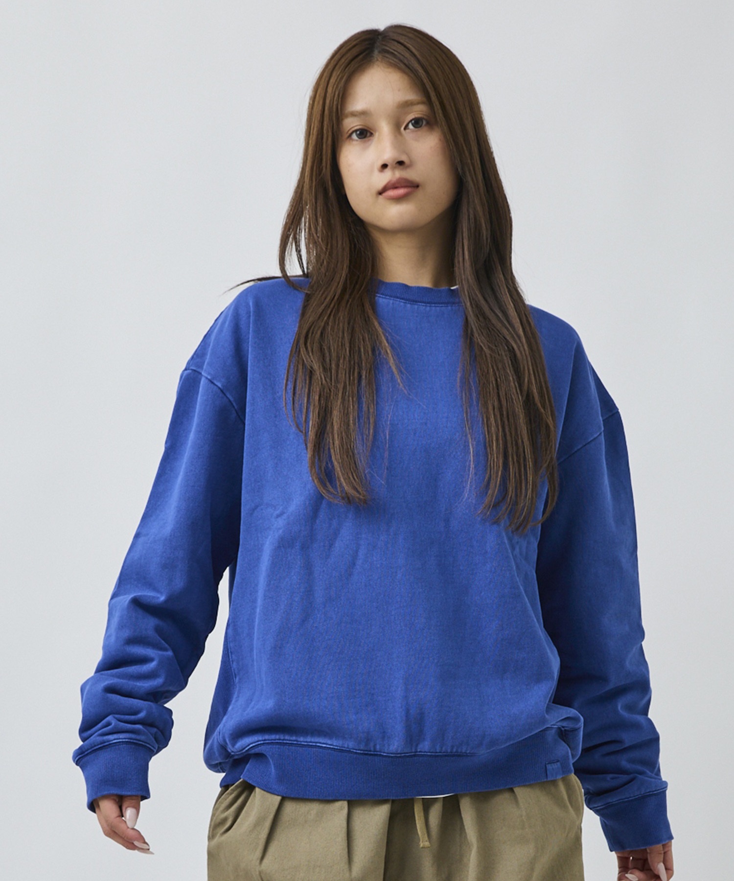 DEAR LAUREL ディアローレル トレーナー スウェット メンズ ピグメント加工 無地 裏毛 DL26F-1101(WHT-M)