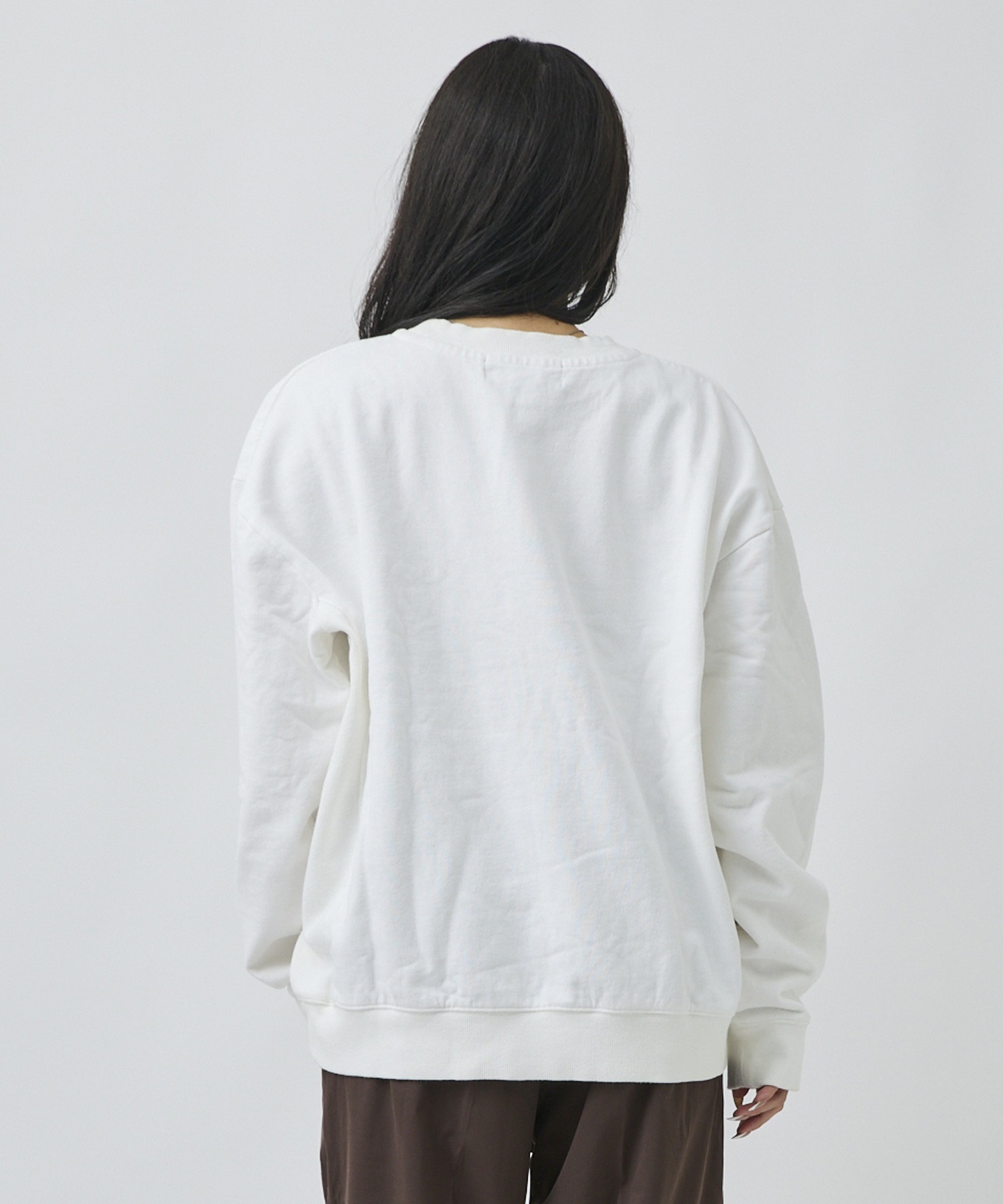 DEAR LAUREL ディアローレル トレーナー スウェット メンズ ピグメント加工 無地 裏毛 DL26F-1101(WHT-M)