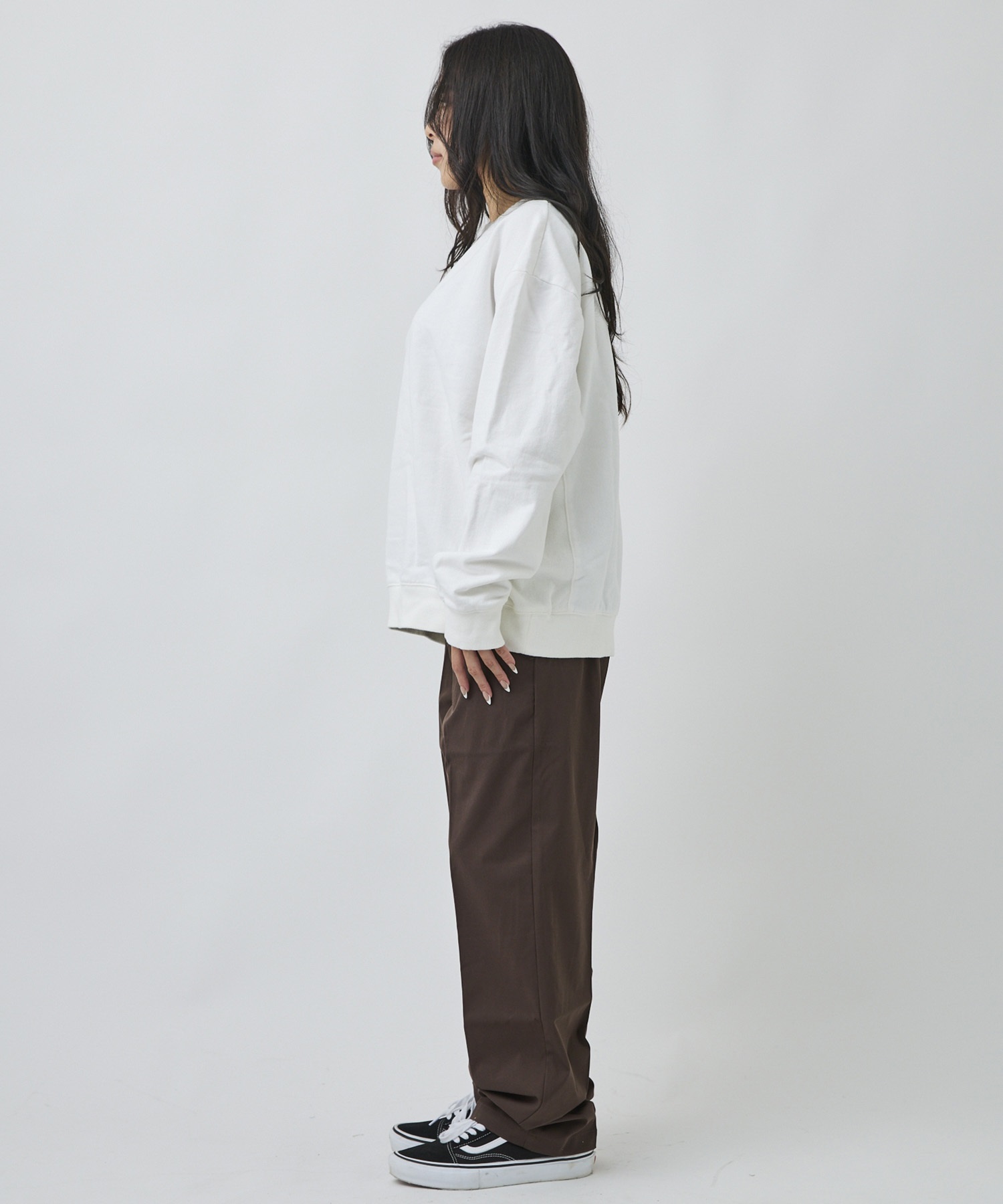 DEAR LAUREL ディアローレル トレーナー スウェット メンズ ピグメント加工 無地 裏毛 DL26F-1101(WHT-M)