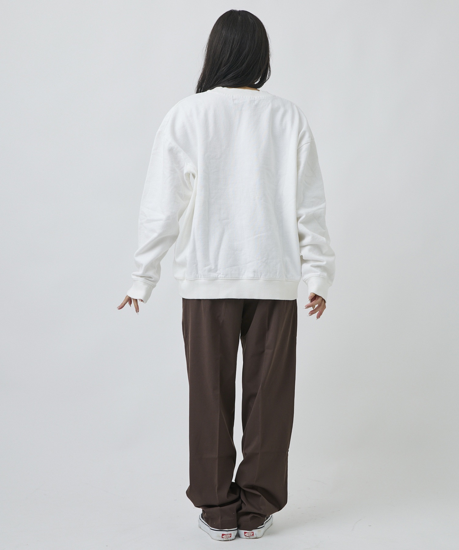 DEAR LAUREL ディアローレル トレーナー スウェット メンズ ピグメント加工 無地 裏毛 DL26F-1101(WHT-M)