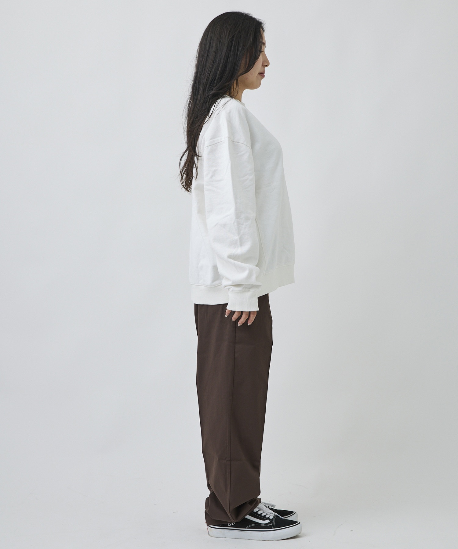 DEAR LAUREL ディアローレル トレーナー スウェット メンズ ピグメント加工 無地 裏毛 DL26F-1101(WHT-M)