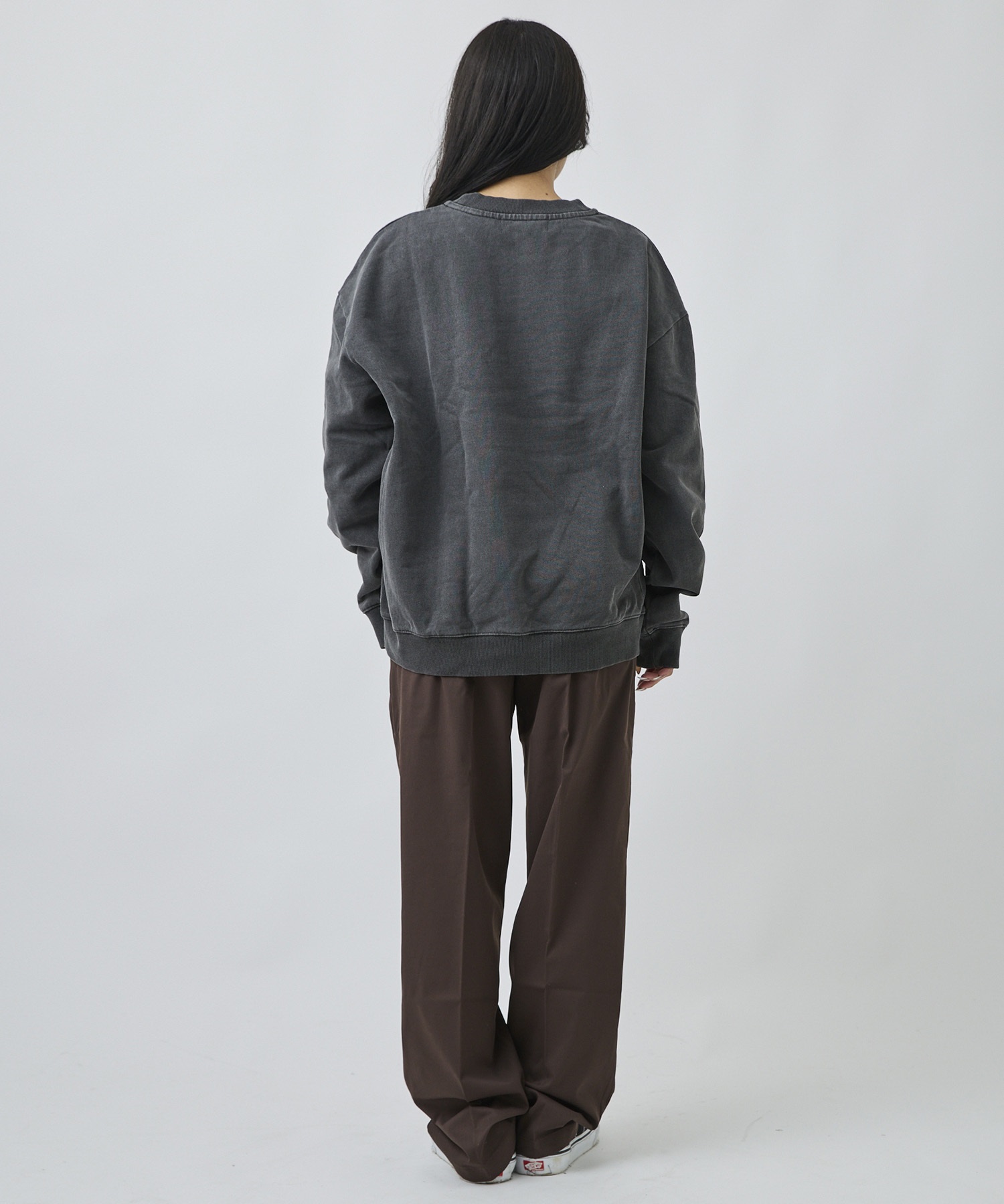 DEAR LAUREL ディアローレル トレーナー スウェット メンズ ピグメント加工 無地 裏毛 DL26F-1101(WHT-M)