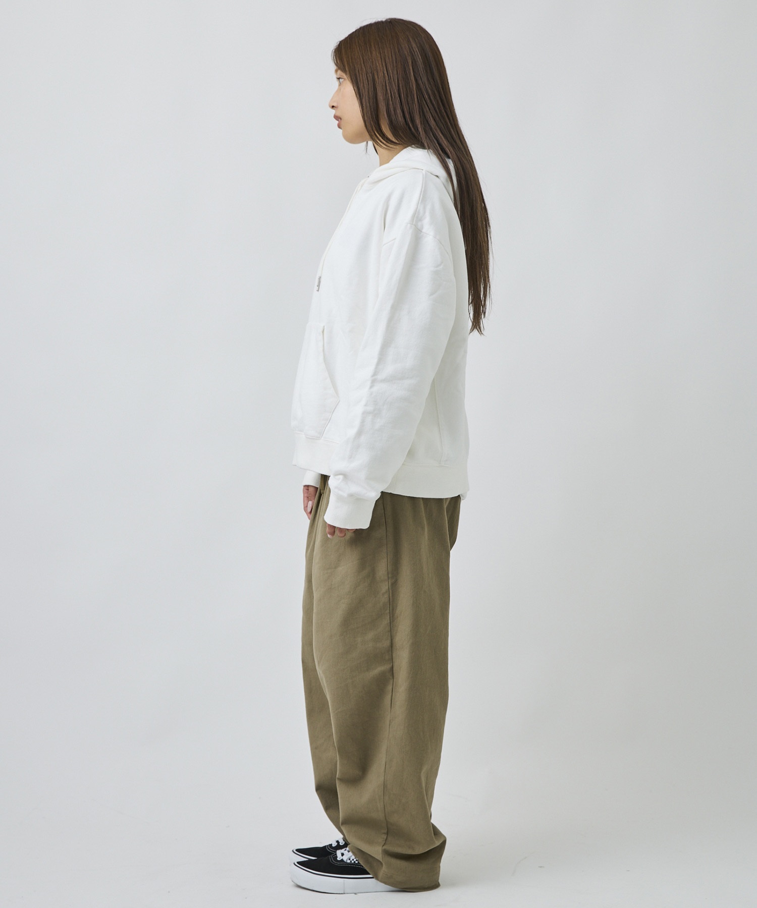 DEAR LAUREL ディアローレル プルオーバー パーカー フーディー メンズ ピグメント加工 無地 裏毛 DL26F-1201(WHT-M)