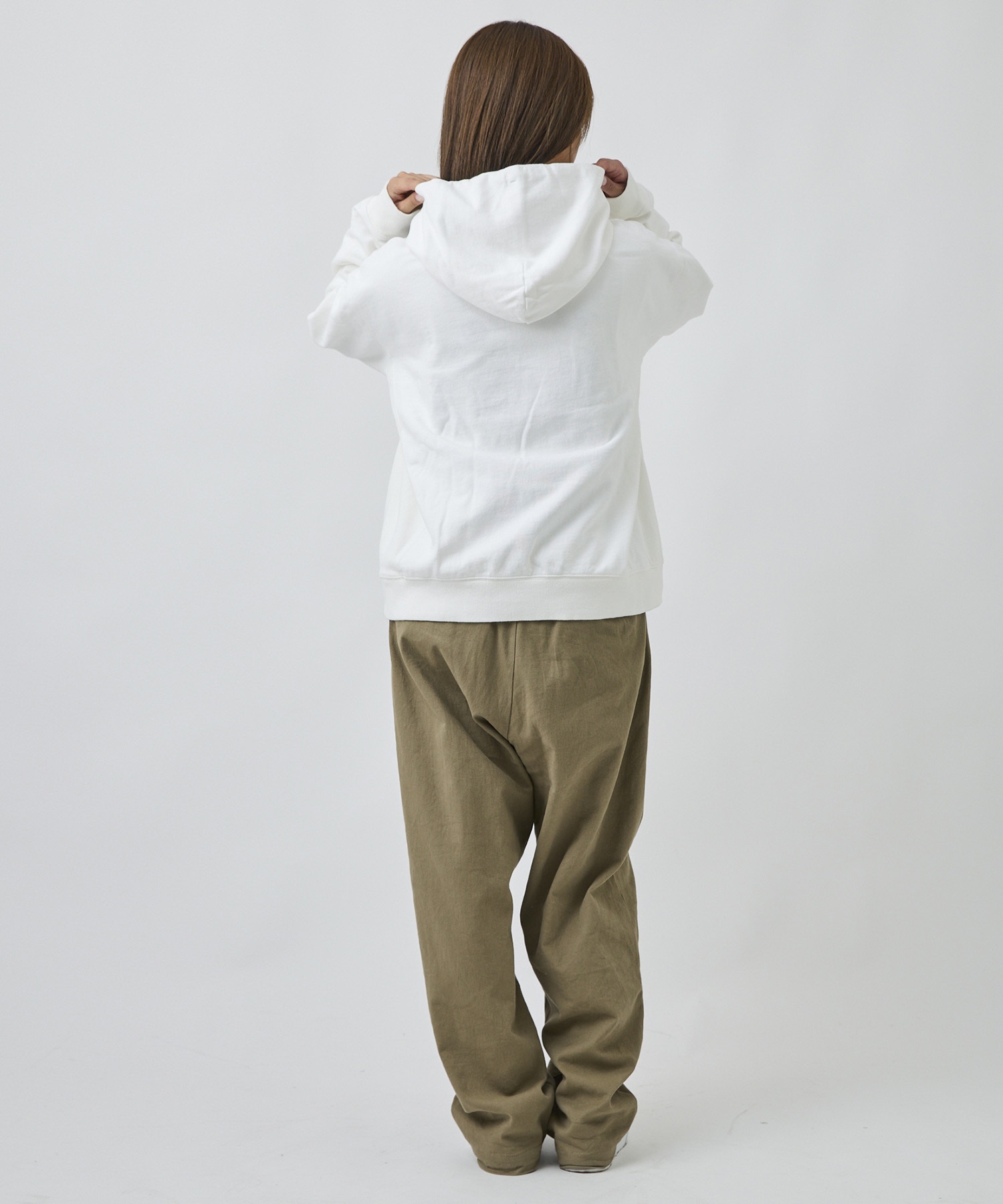 DEAR LAUREL ディアローレル プルオーバー パーカー フーディー メンズ ピグメント加工 無地 裏毛 DL26F-1201(WHT-M)