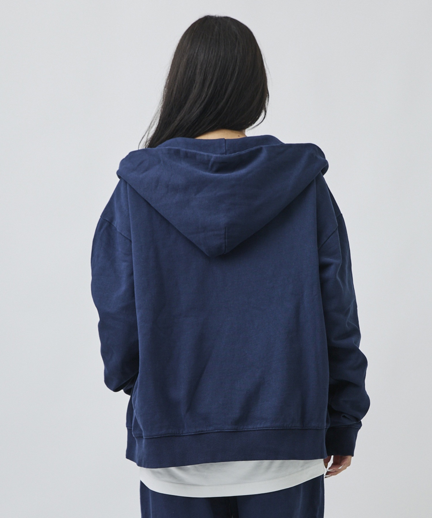 DEAR LAUREL ディアローレル ジップアップ パーカー フーディー メンズ ピグメント加工 無地 裏毛 セットアップ対応 DL26F-1202(BLK-M)