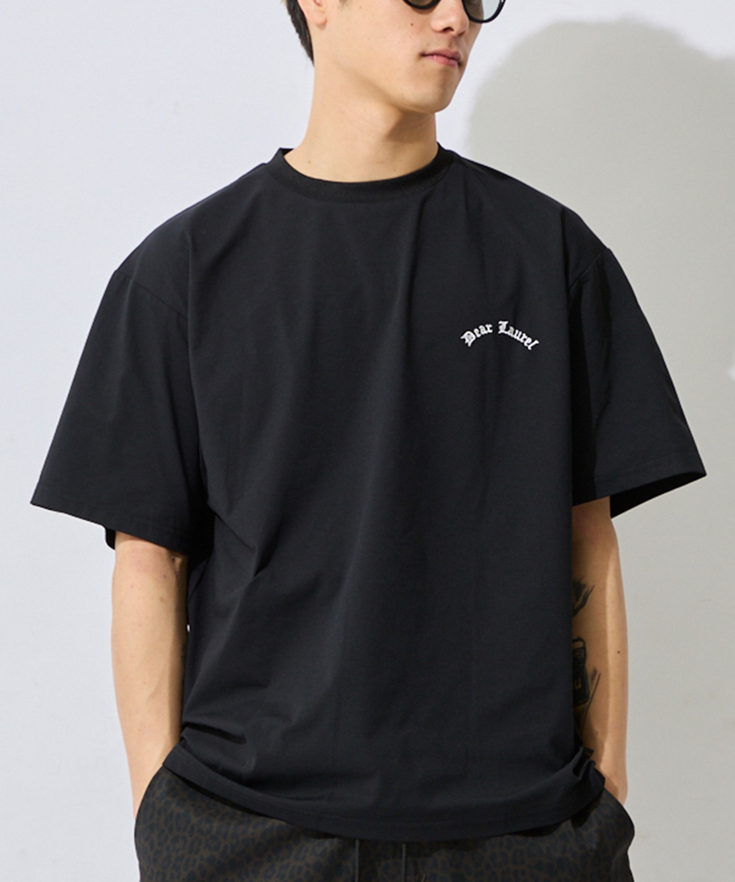 DEAR LAUREL ディアローレル 半袖 Tシャツ メンズ ロゴ レオパード柄