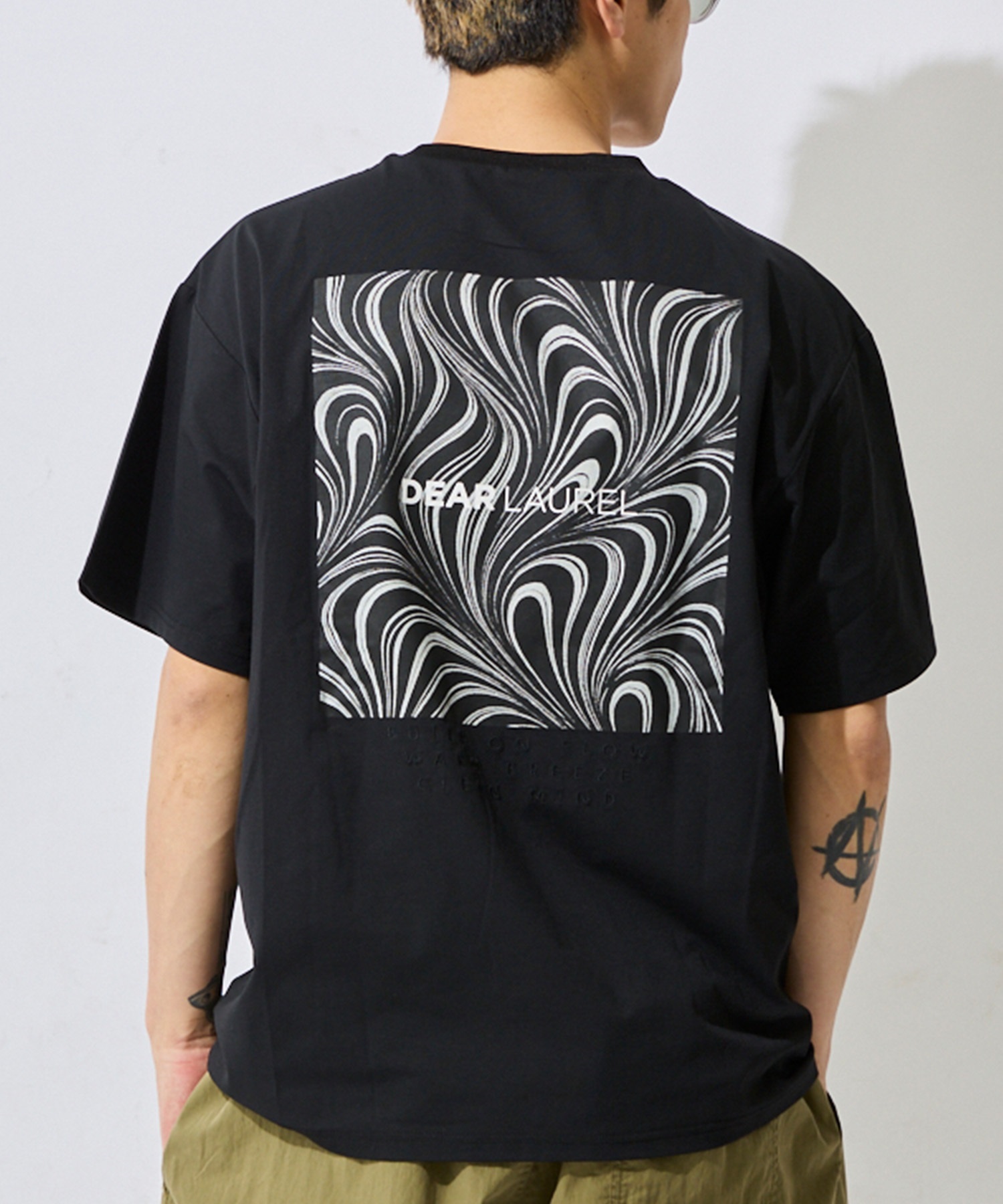 Tropical  Tシャツ Lサイズ ブラック デュアラン DEAR LAUREL ディアローレル 半袖 Tシャツ メンズ ロゴ グラフィック
