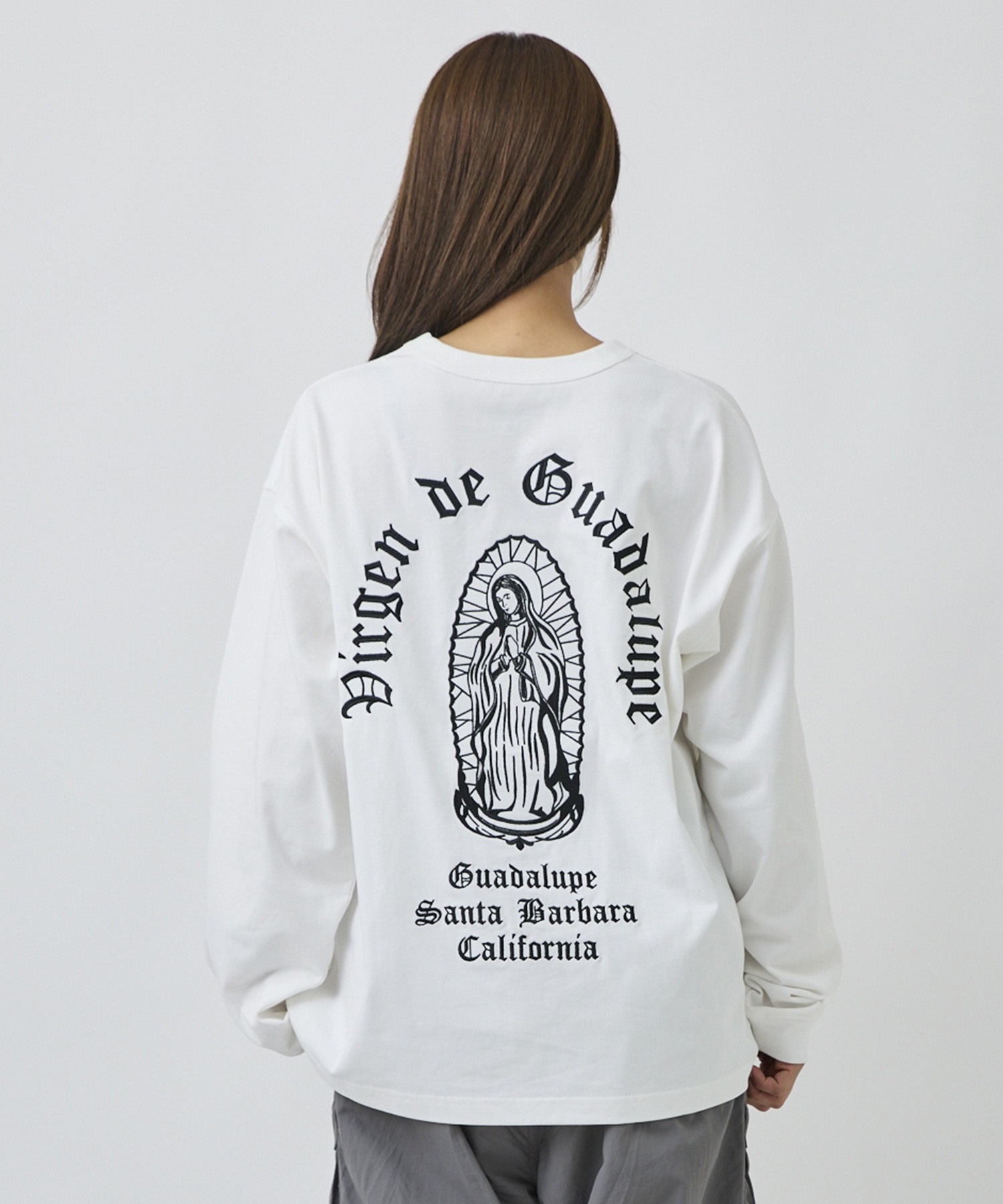 DEAR LAUREL ディアローレル 長袖 Tシャツ ロンT メンズ バックプリント DL26F-2201(WHT-M)