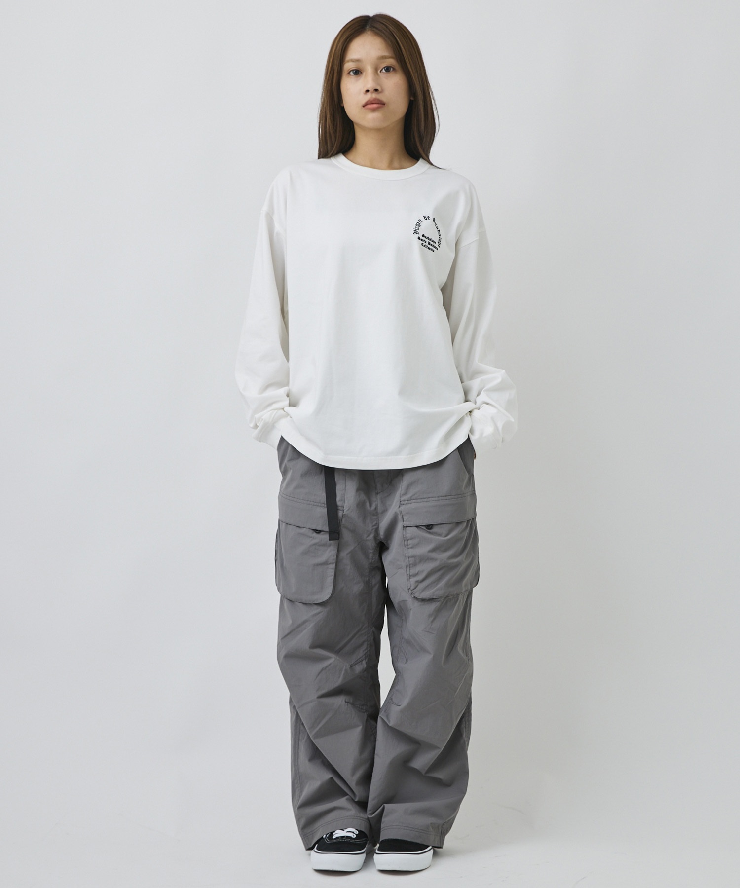 DEAR LAUREL ディアローレル 長袖 Tシャツ ロンT メンズ バックプリント DL26F-2201(WHT-M)