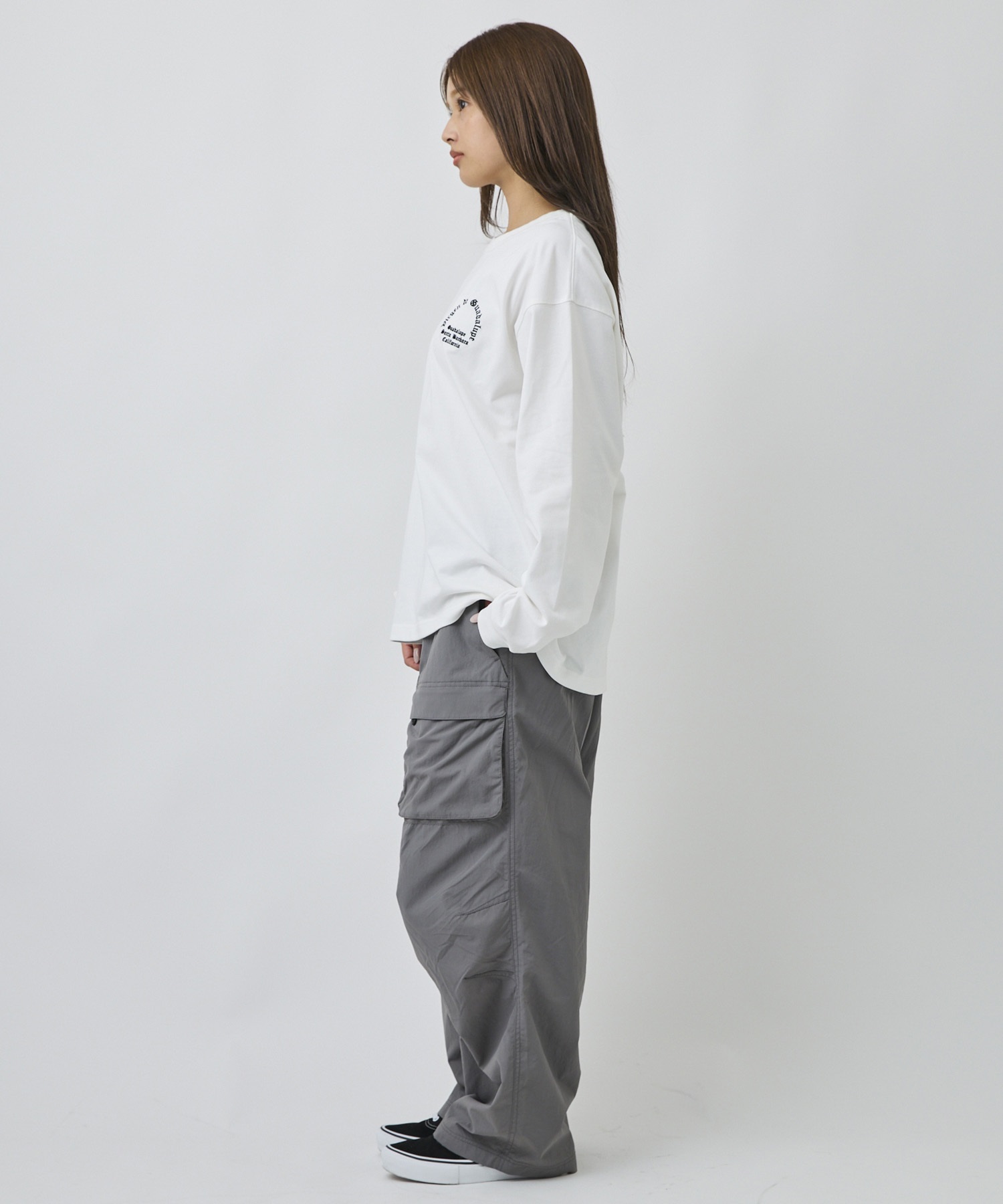 DEAR LAUREL ディアローレル 長袖 Tシャツ ロンT メンズ バックプリント DL26F-2201(WHT-M)