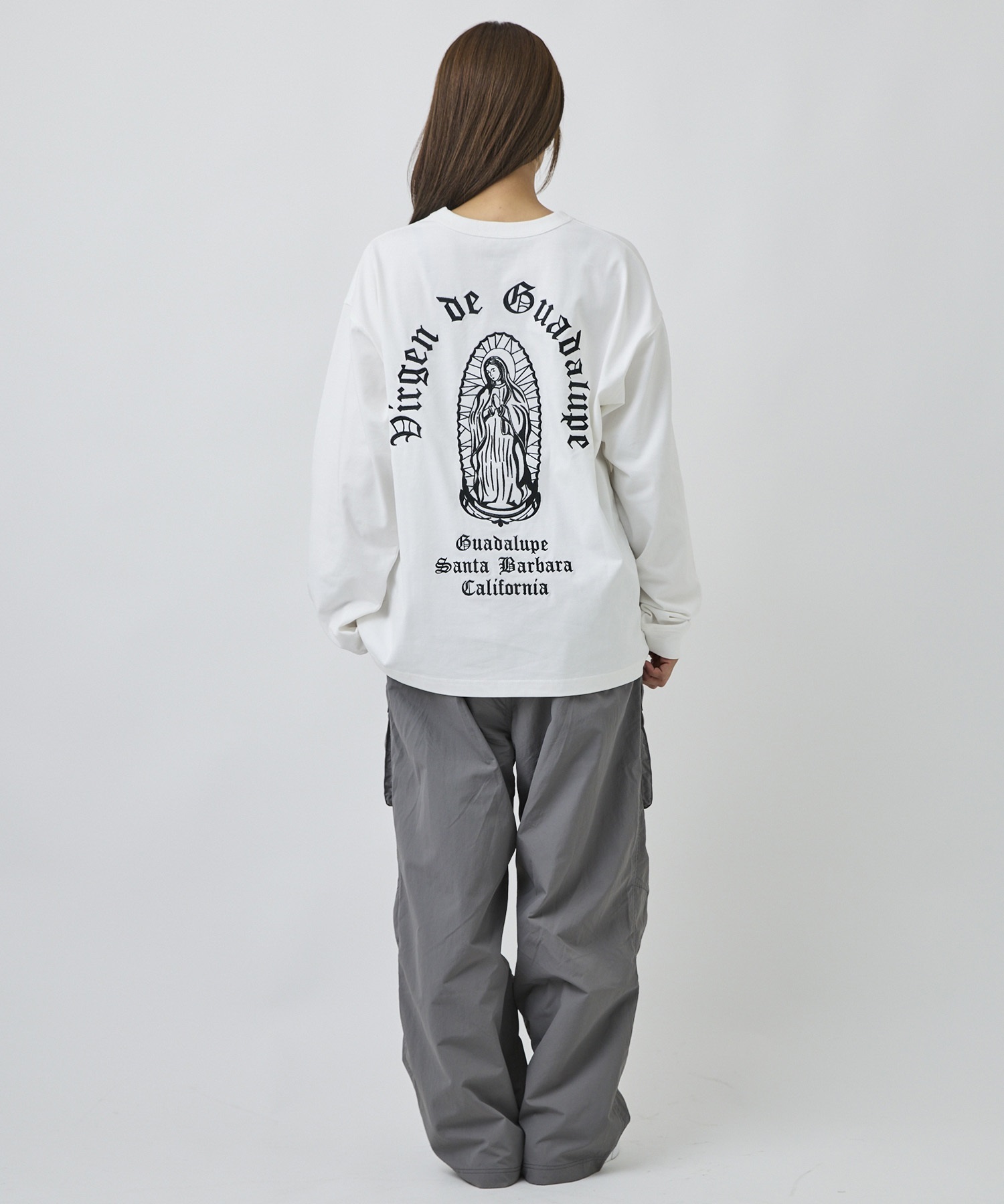 DEAR LAUREL ディアローレル 長袖 Tシャツ ロンT メンズ バックプリント DL26F-2201(WHT-M)